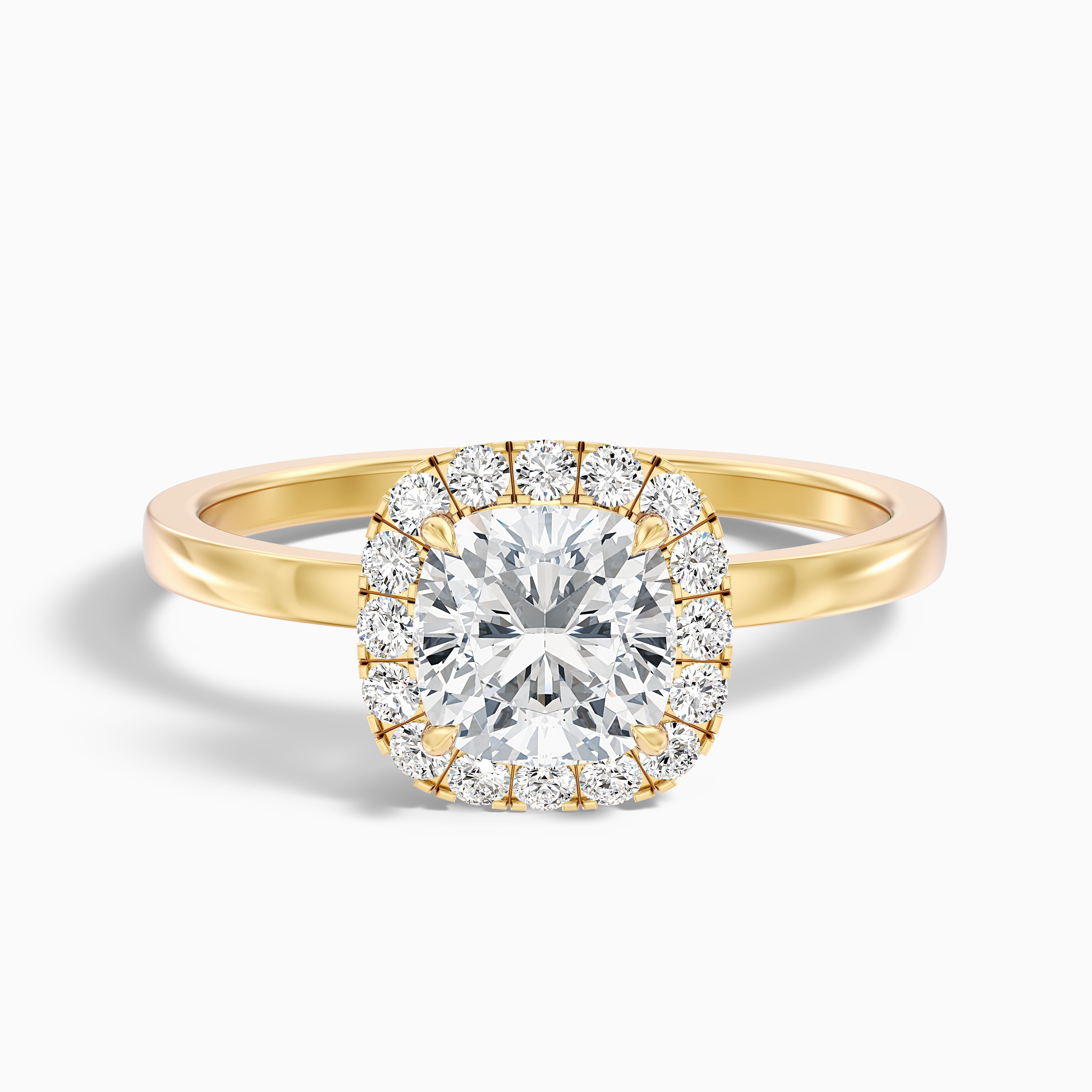 Mackenzie Cushion Halo Moissanite Ring