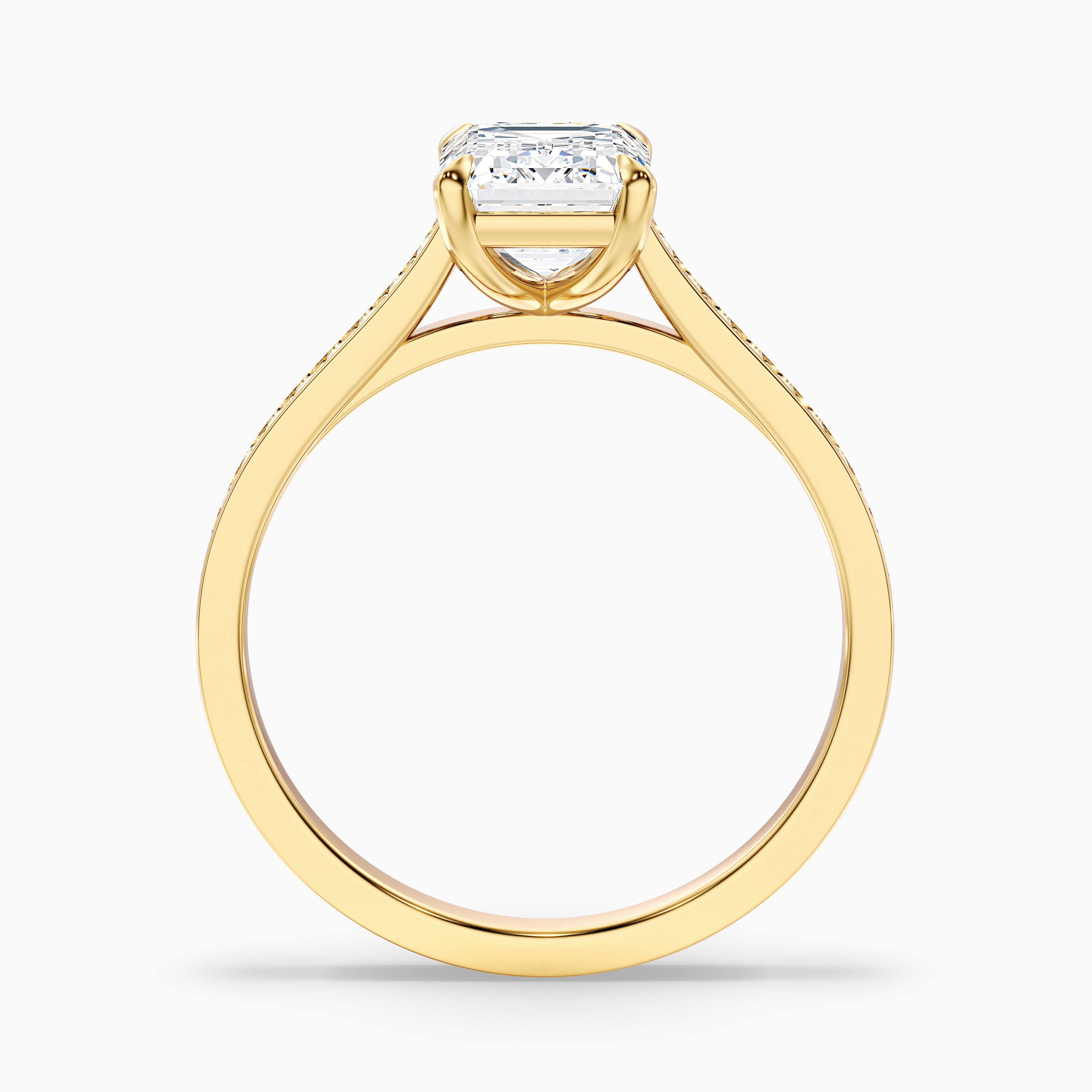 Madeline Emerald Side Stone Channel Set Moissanite Ring