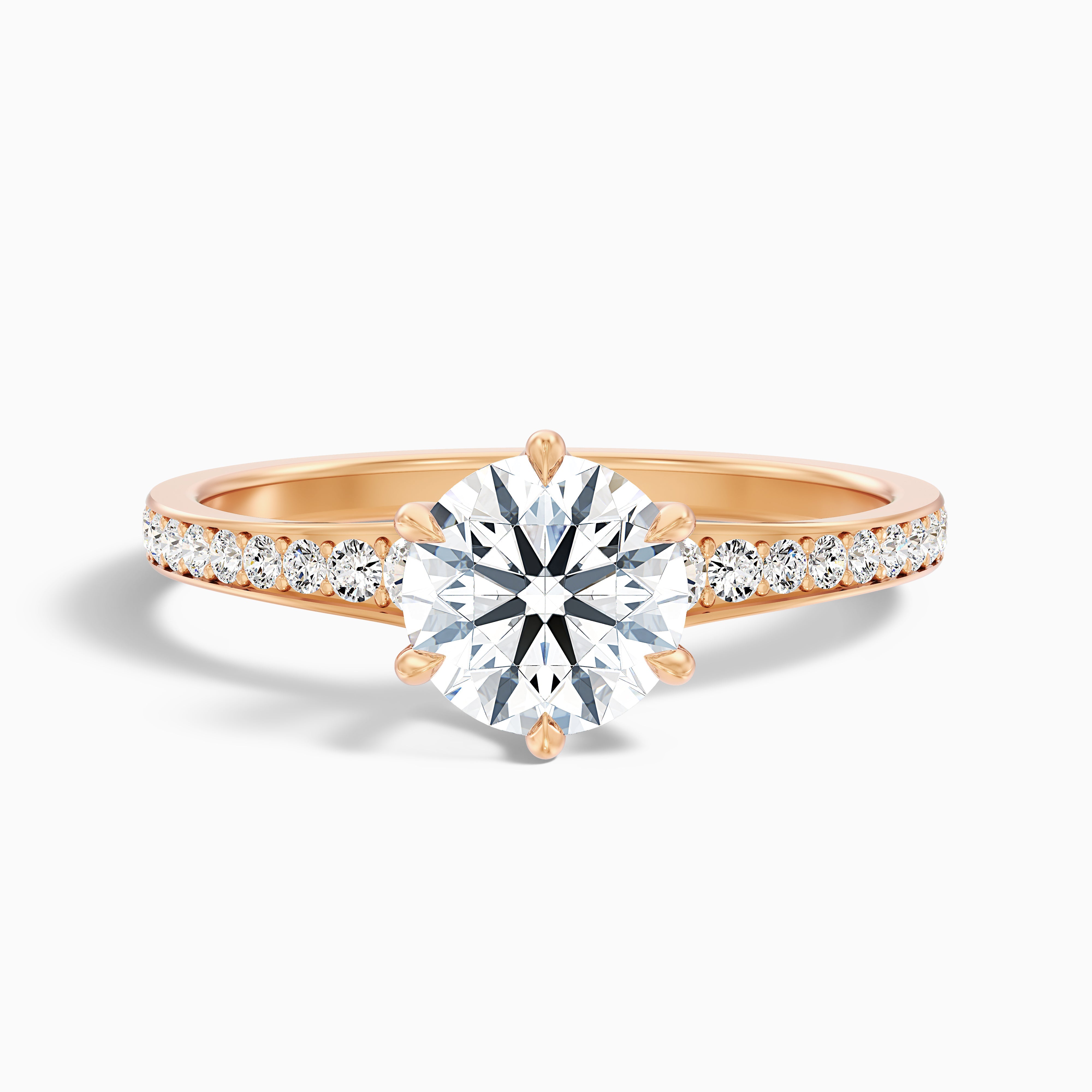 Madison Round Side Stone Channel Set Moissanite Ring