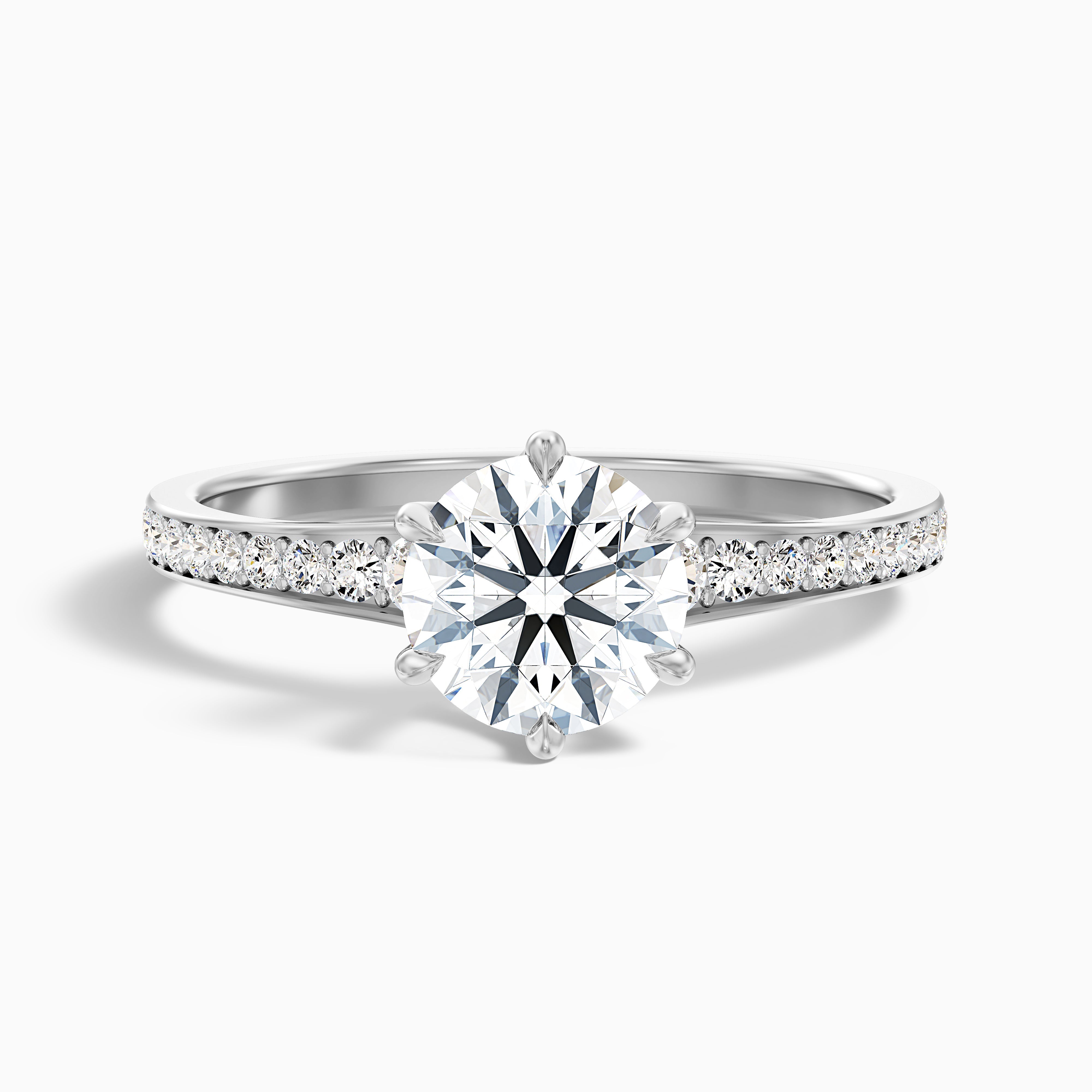 Madison Round Side Stone Channel Set Lab Grown Diamond Ring
