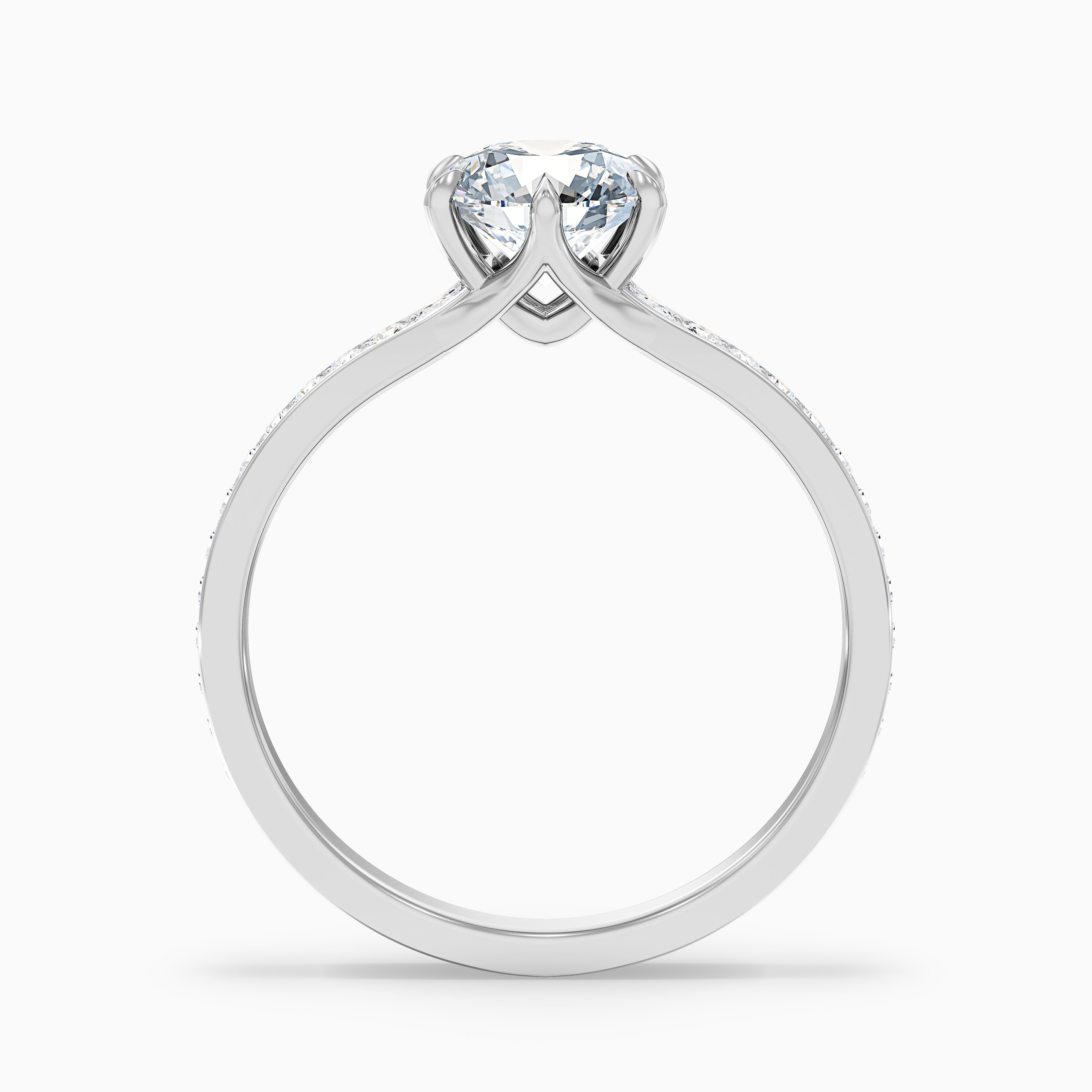 Madison Round Side Stone Channel Set Moissanite Ring