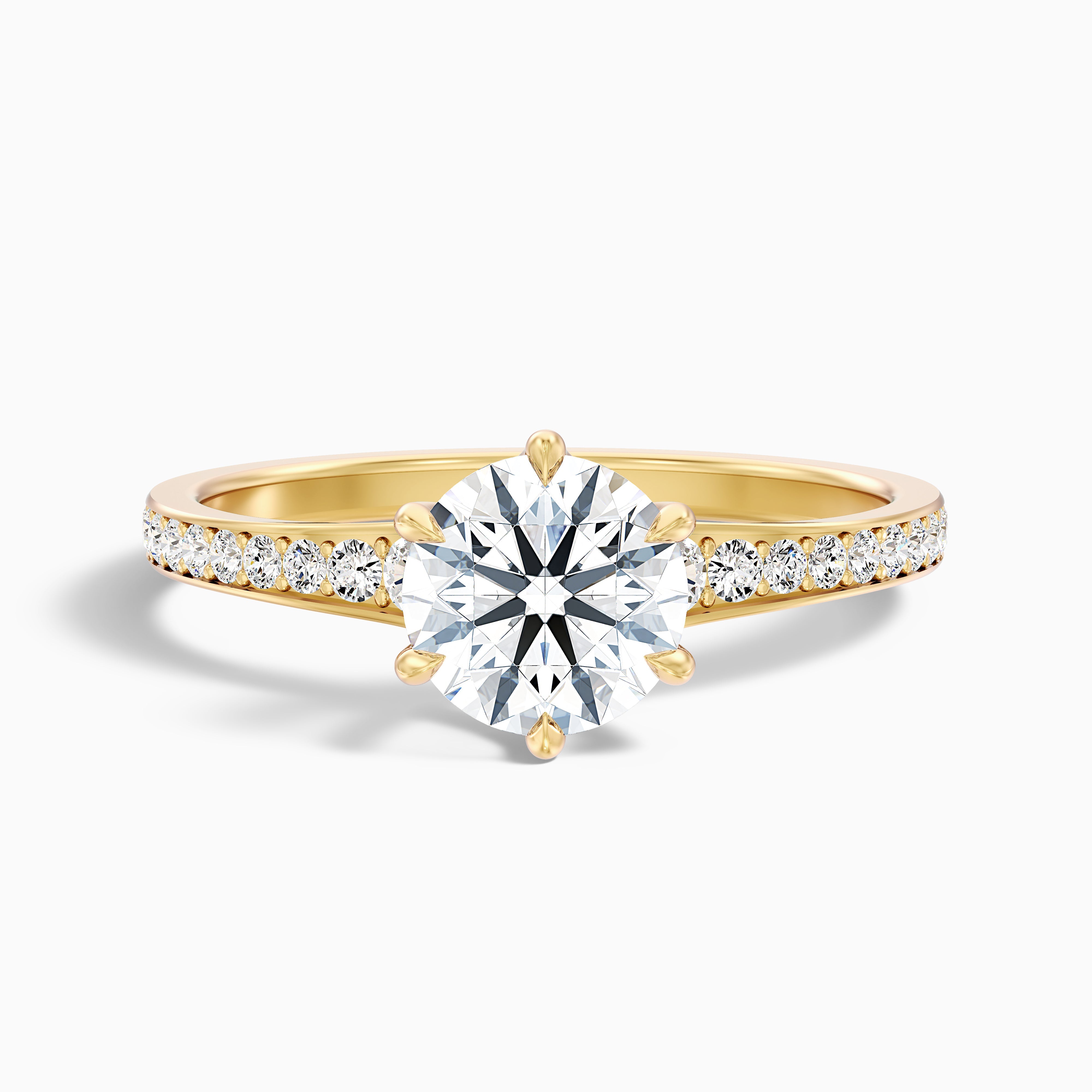 Madison Round Side Stone Channel Set Lab Grown Diamond Ring