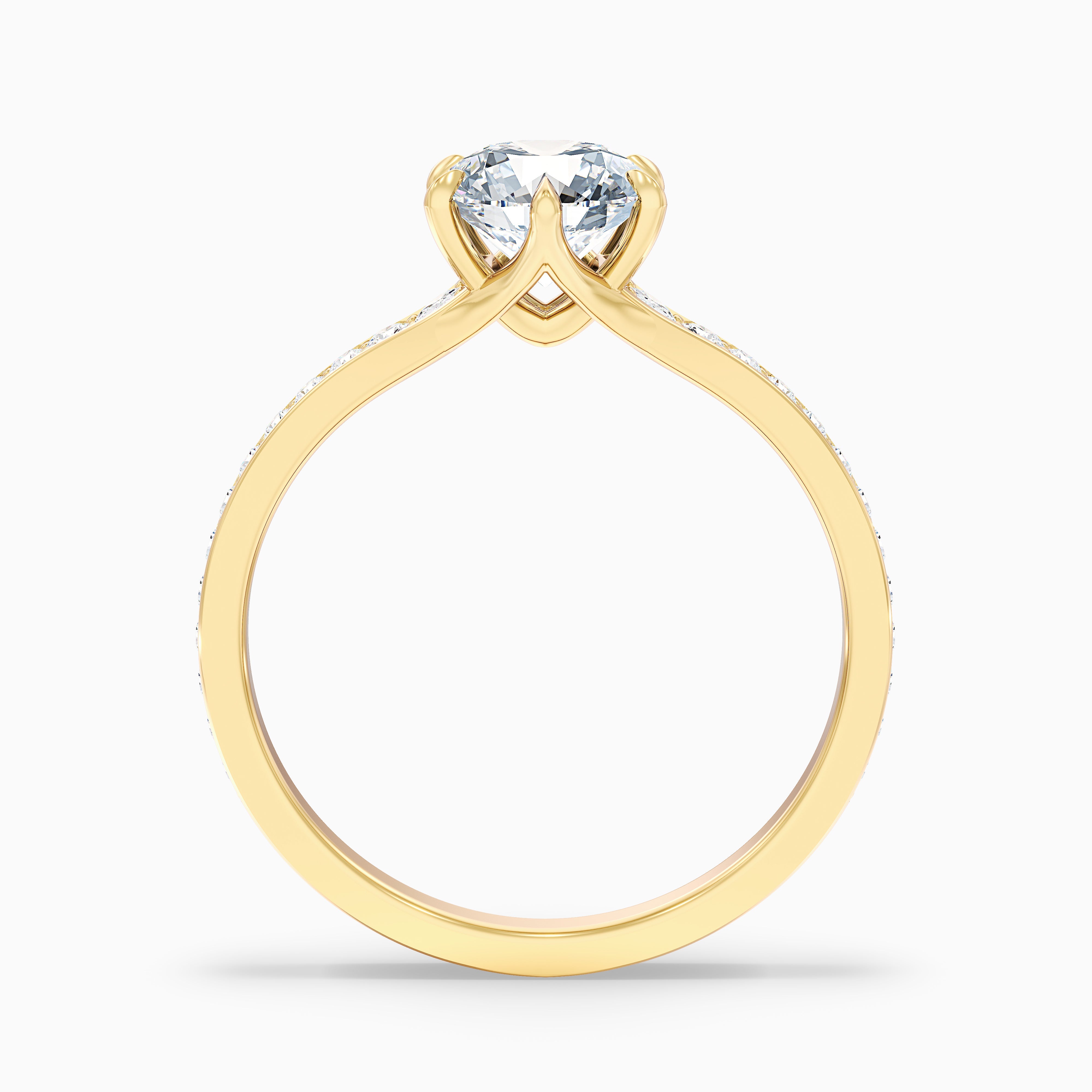 Madison Round Side Stone Channel Set Moissanite Ring