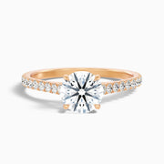 Magnolia Round Side Stone Moissanite Ring