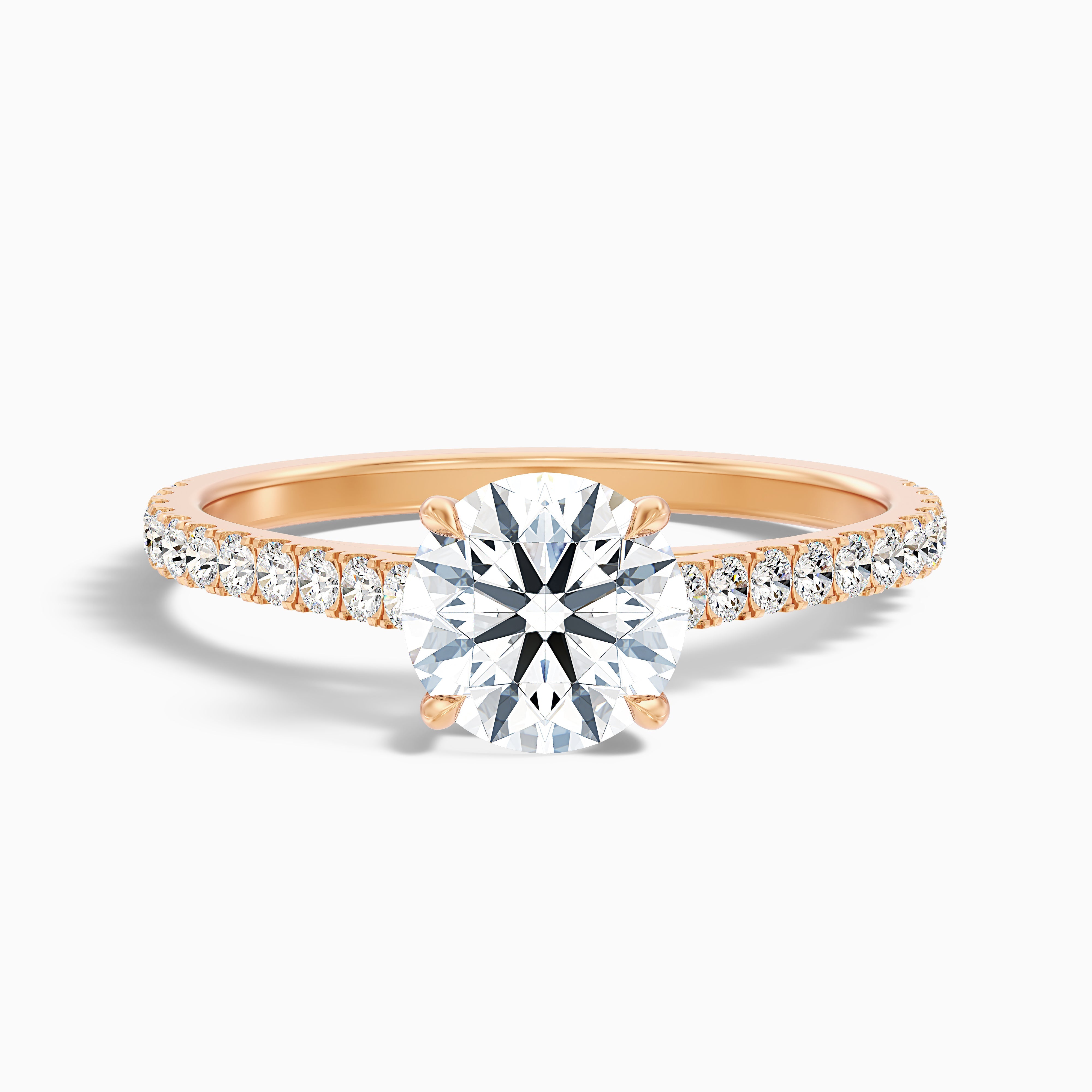Magnolia Round Side Stone Moissanite Ring