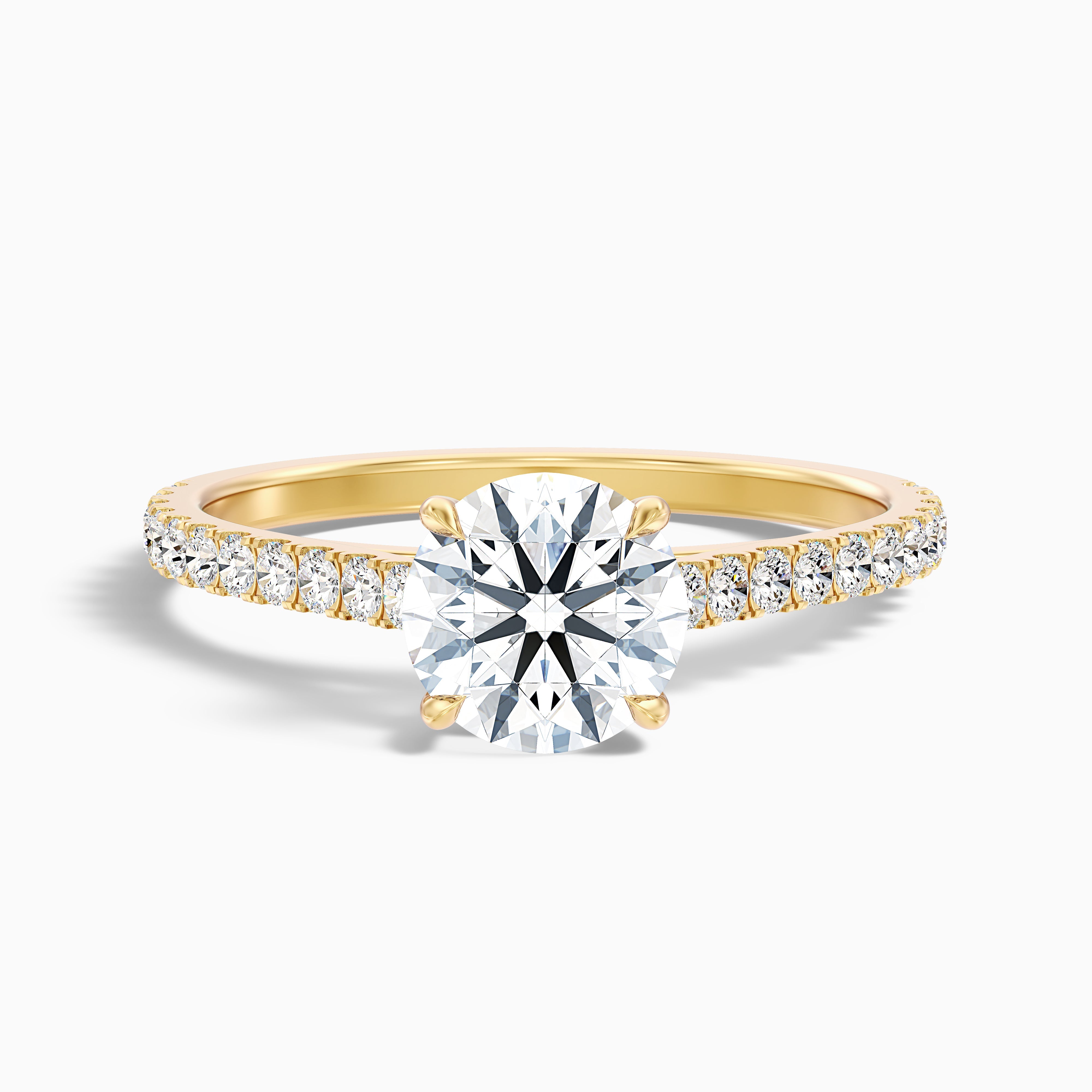 Magnolia Round Side Stone Lab Grown Diamond Ring