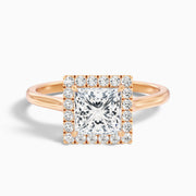 Makayla Princess Halo Moissanite Ring