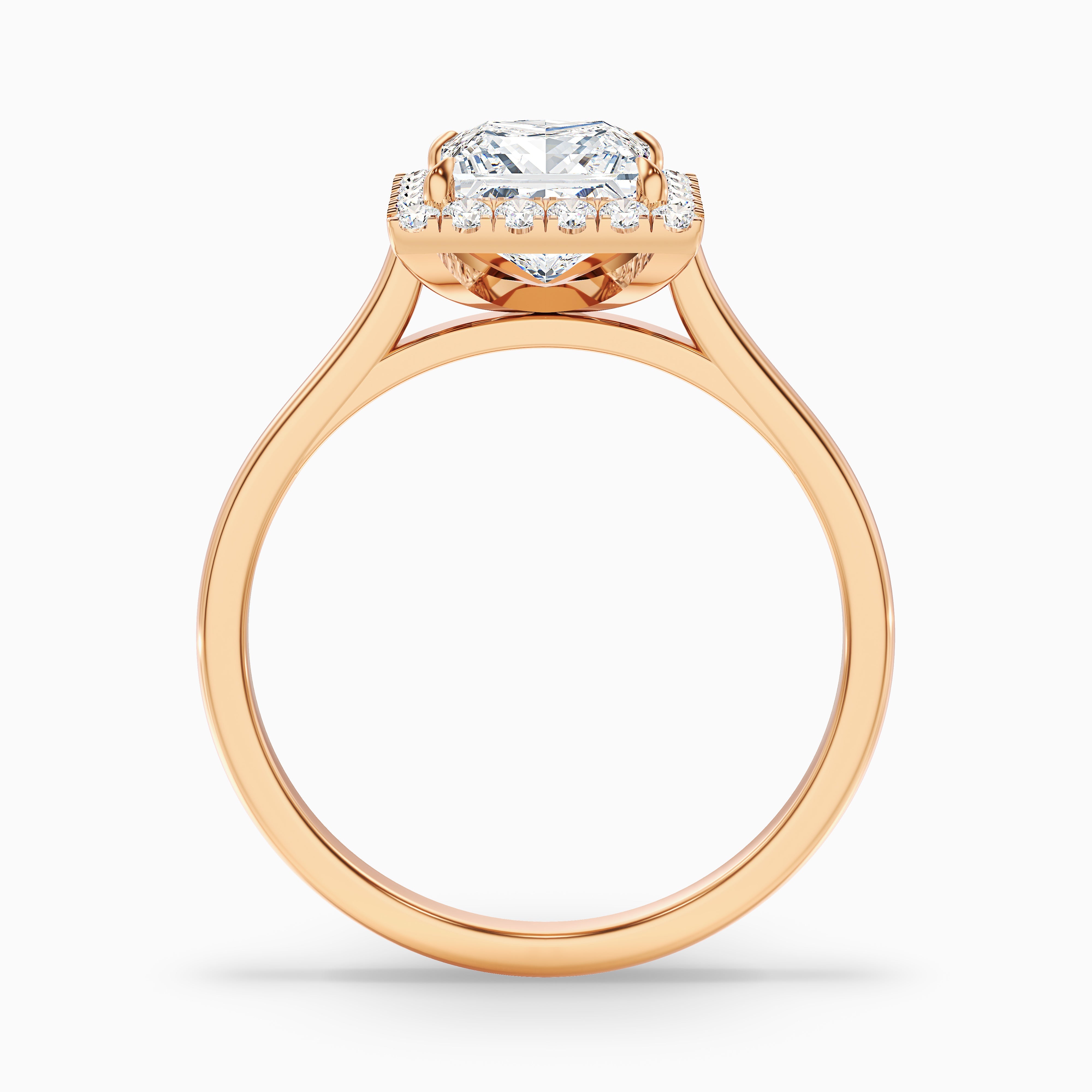 Makayla Princess Halo Moissanite Ring