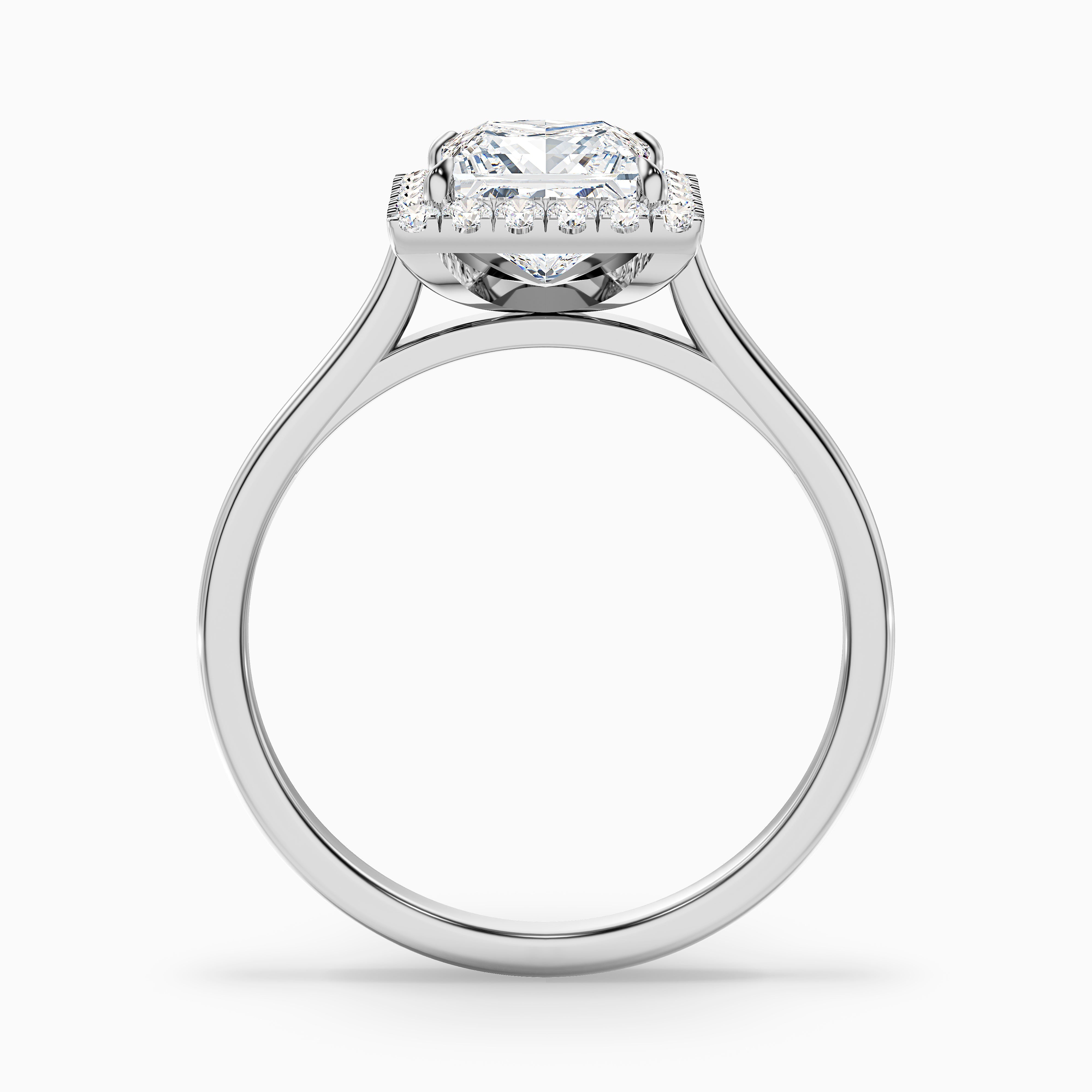 Makayla Princess Halo Moissanite Ring