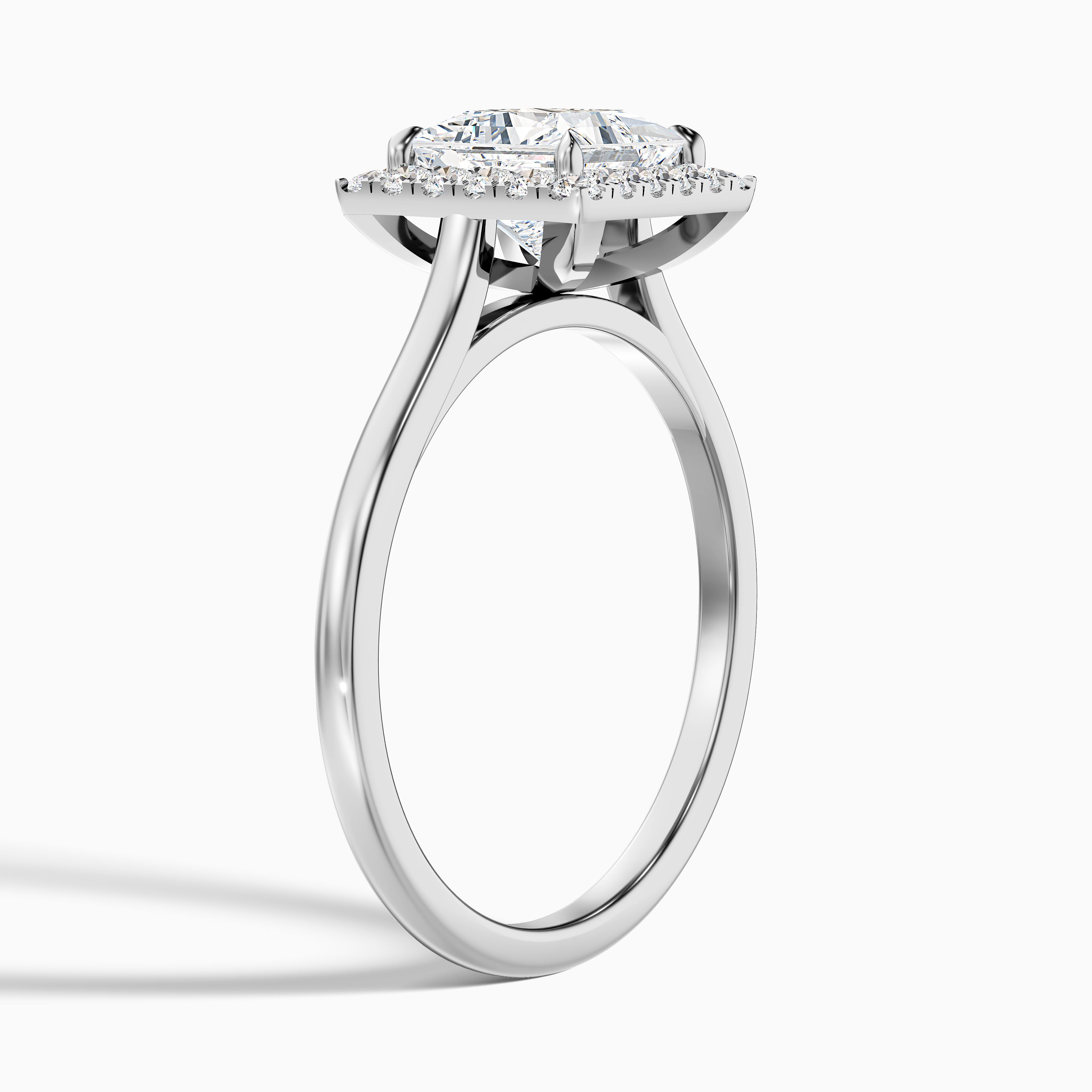 Makayla Princess Halo Moissanite Ring