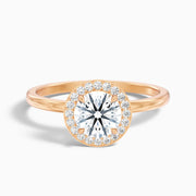 Margaret Round Cut Halo Moissanite Ring