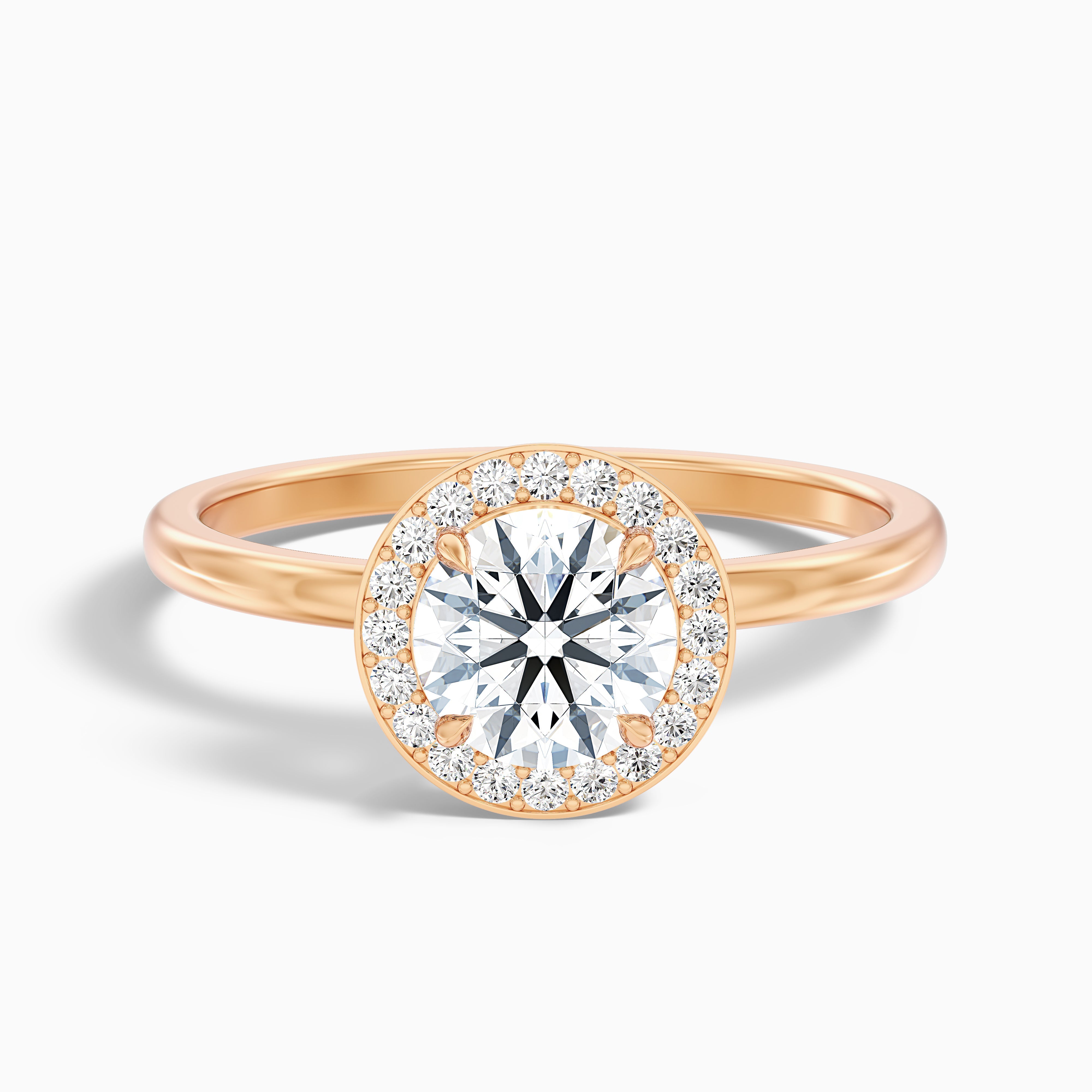 Margaret Round Cut Halo Moissanite Ring