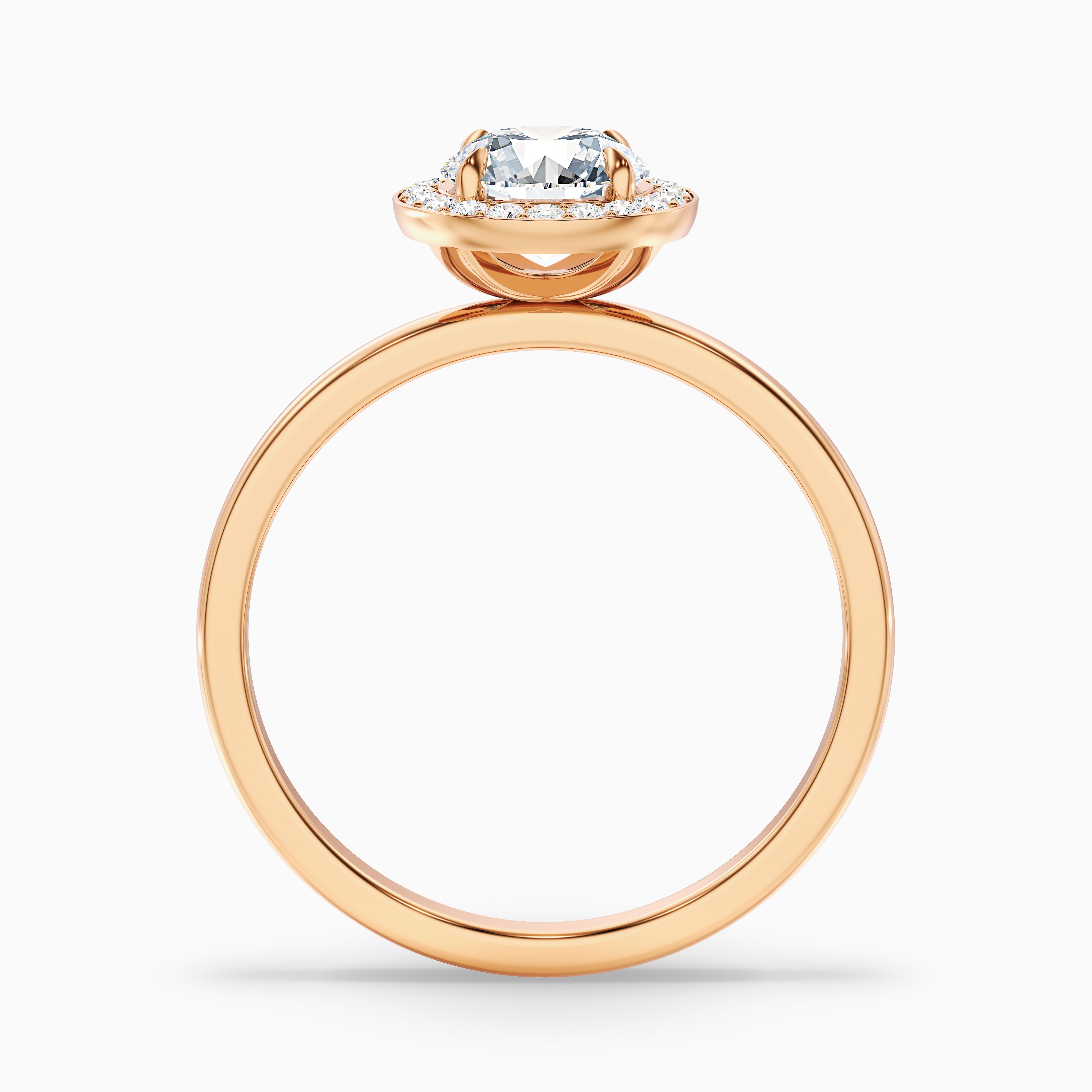 Margaret Round Cut Halo Moissanite Ring