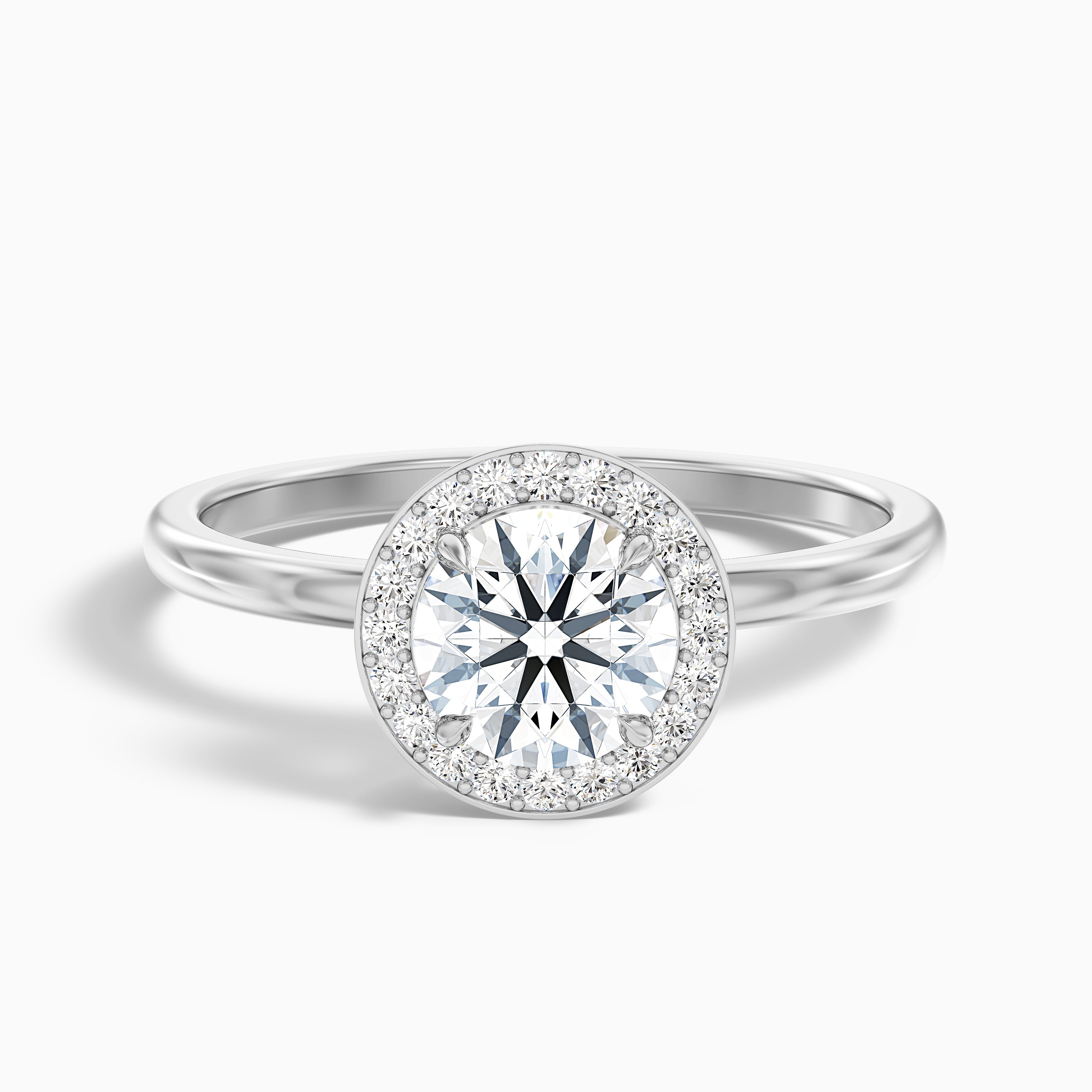 Margaret Round Cut Halo Moissanite Ring
