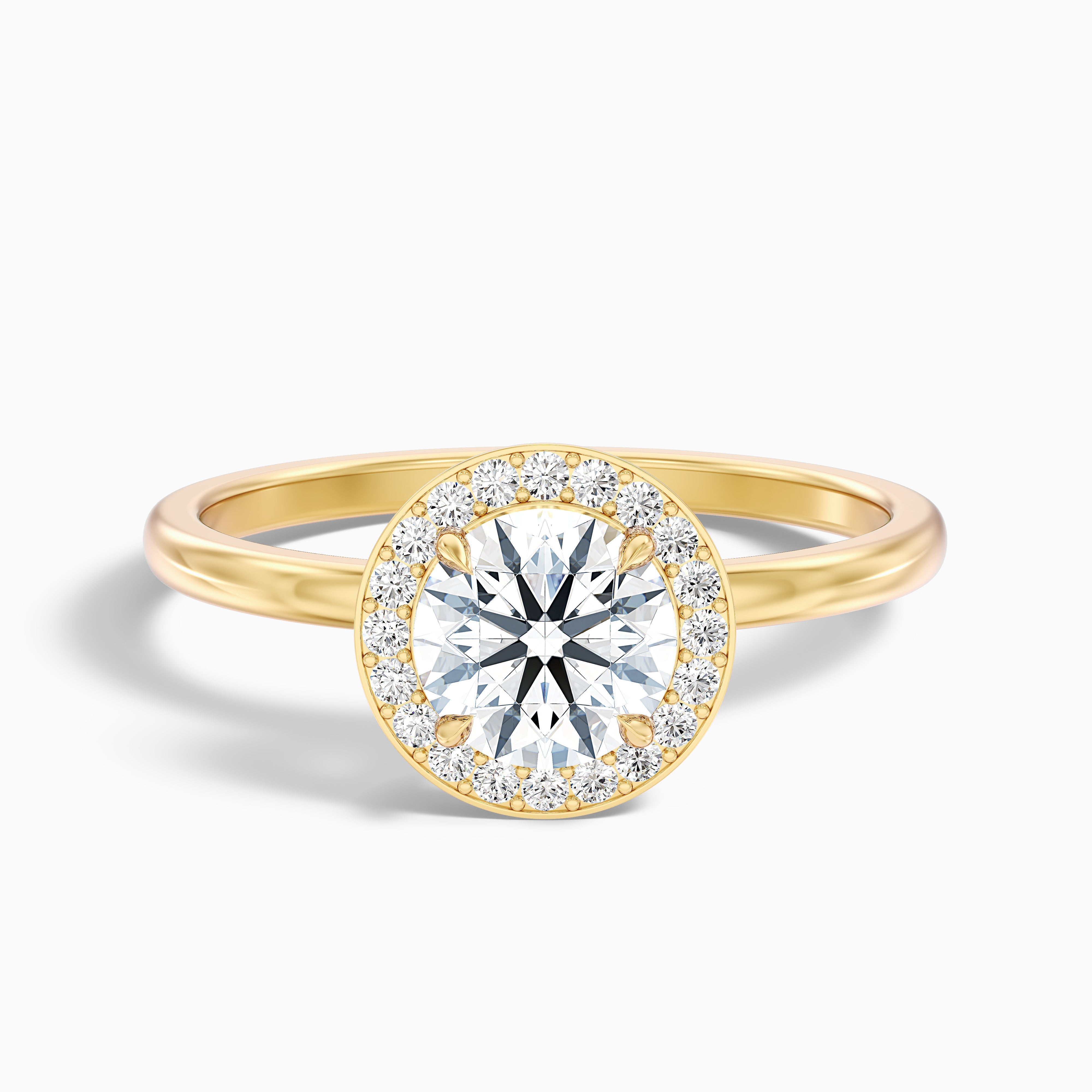 Margaret Round Cut Halo Moissanite Ring