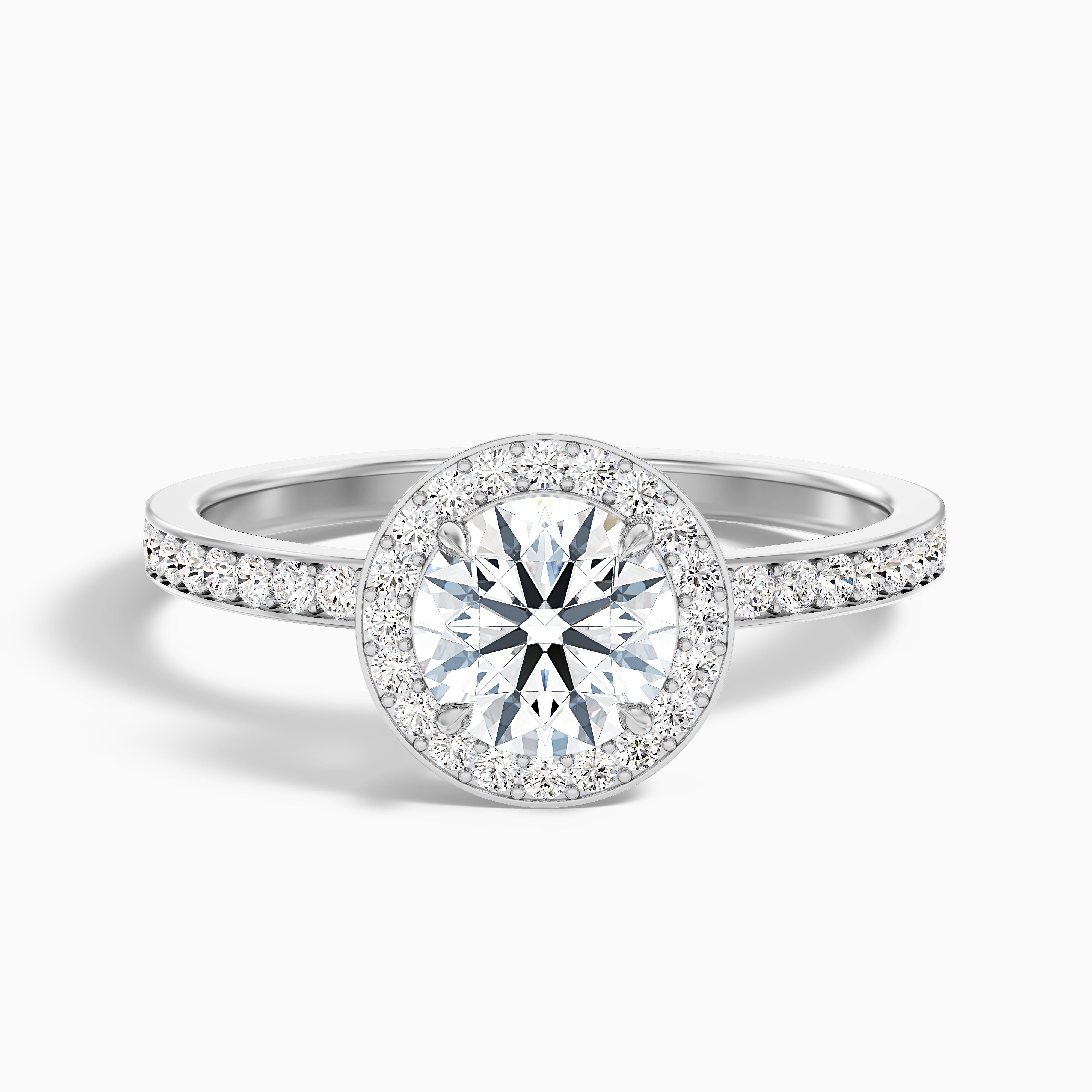 Mariana Round Halo Channel Set Moissanite Ring