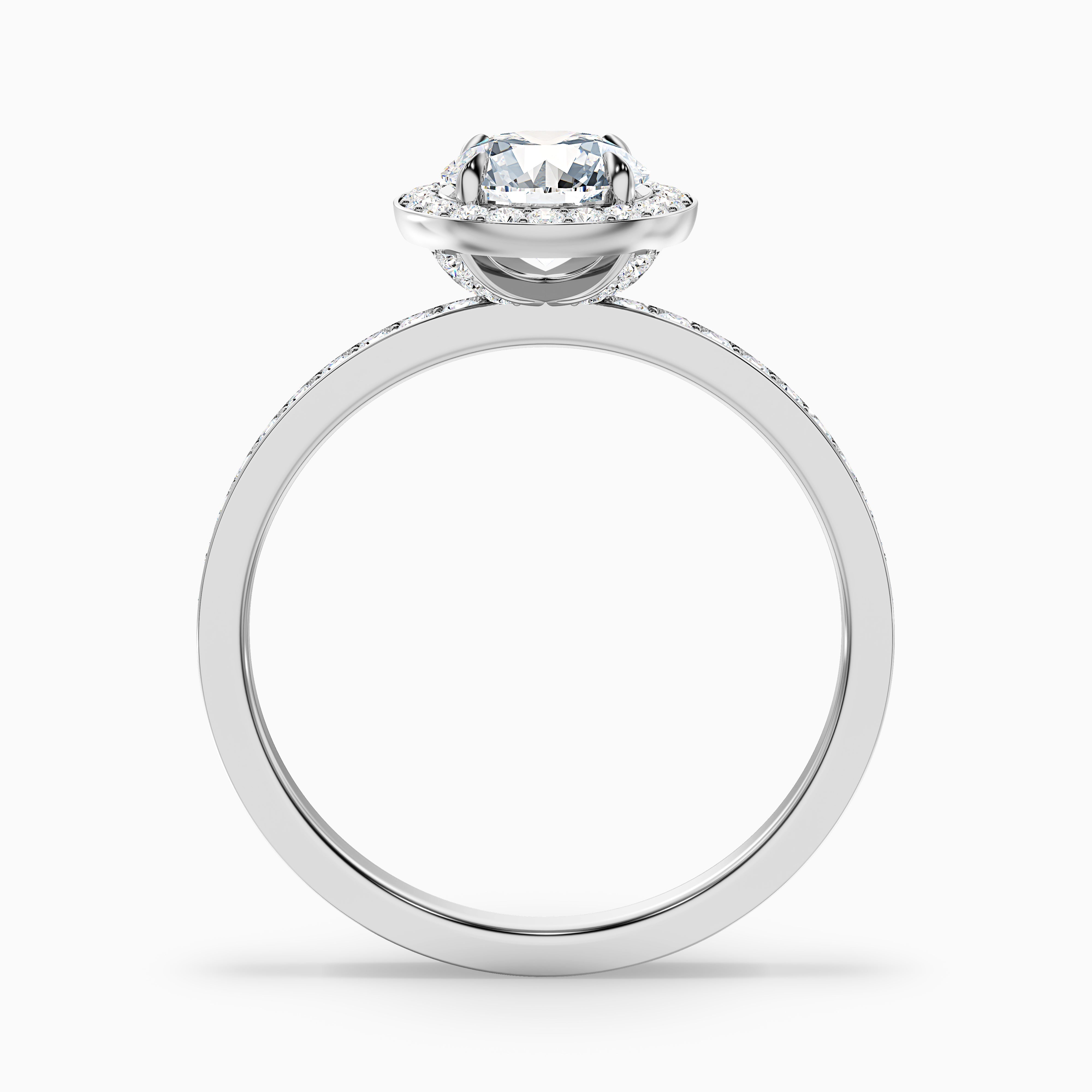 Mariana Round Halo Channel Set Moissanite Ring