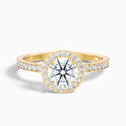 Mariana Round Halo Channel Set Moissanite Ring