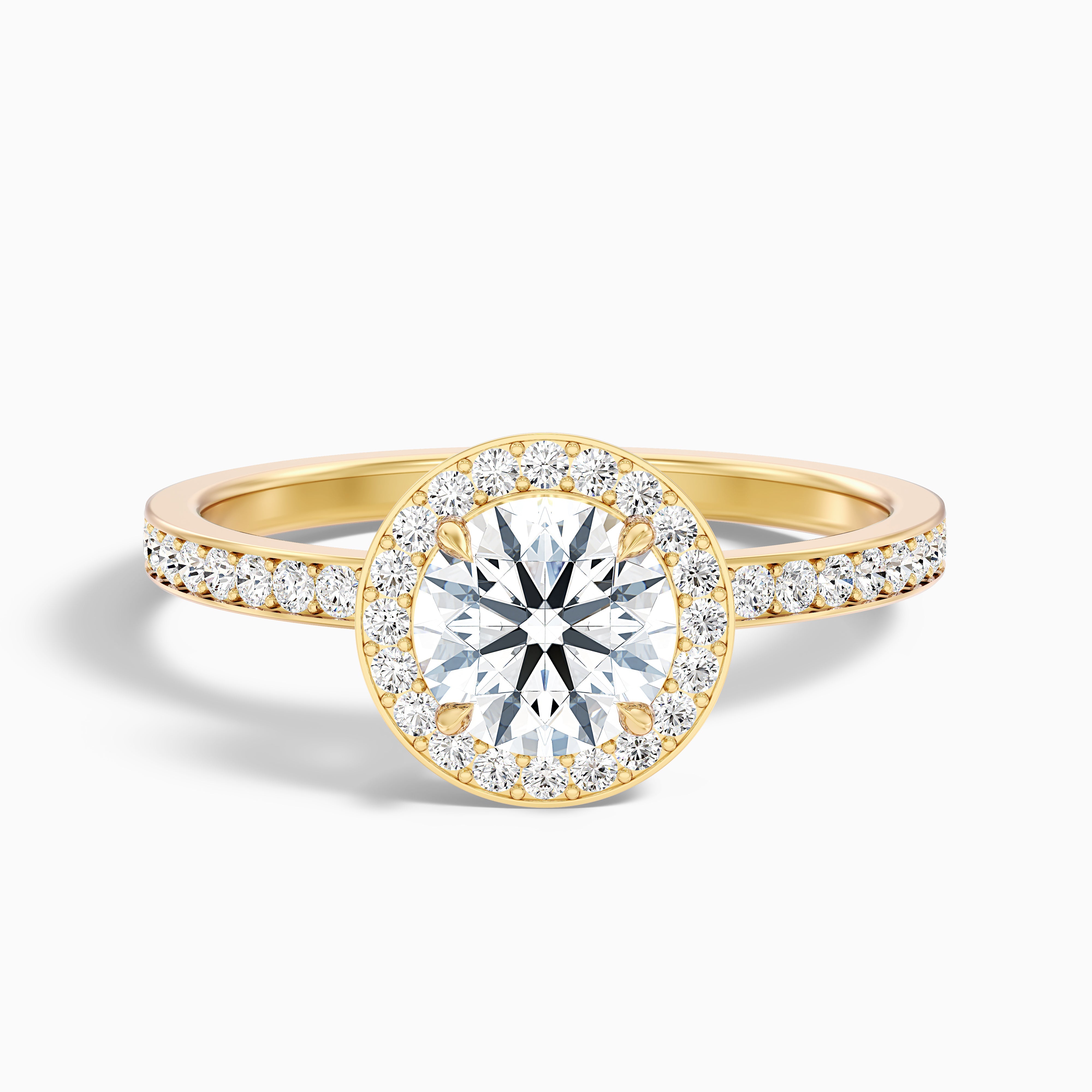 Mariana Round Halo Channel Set Moissanite Ring
