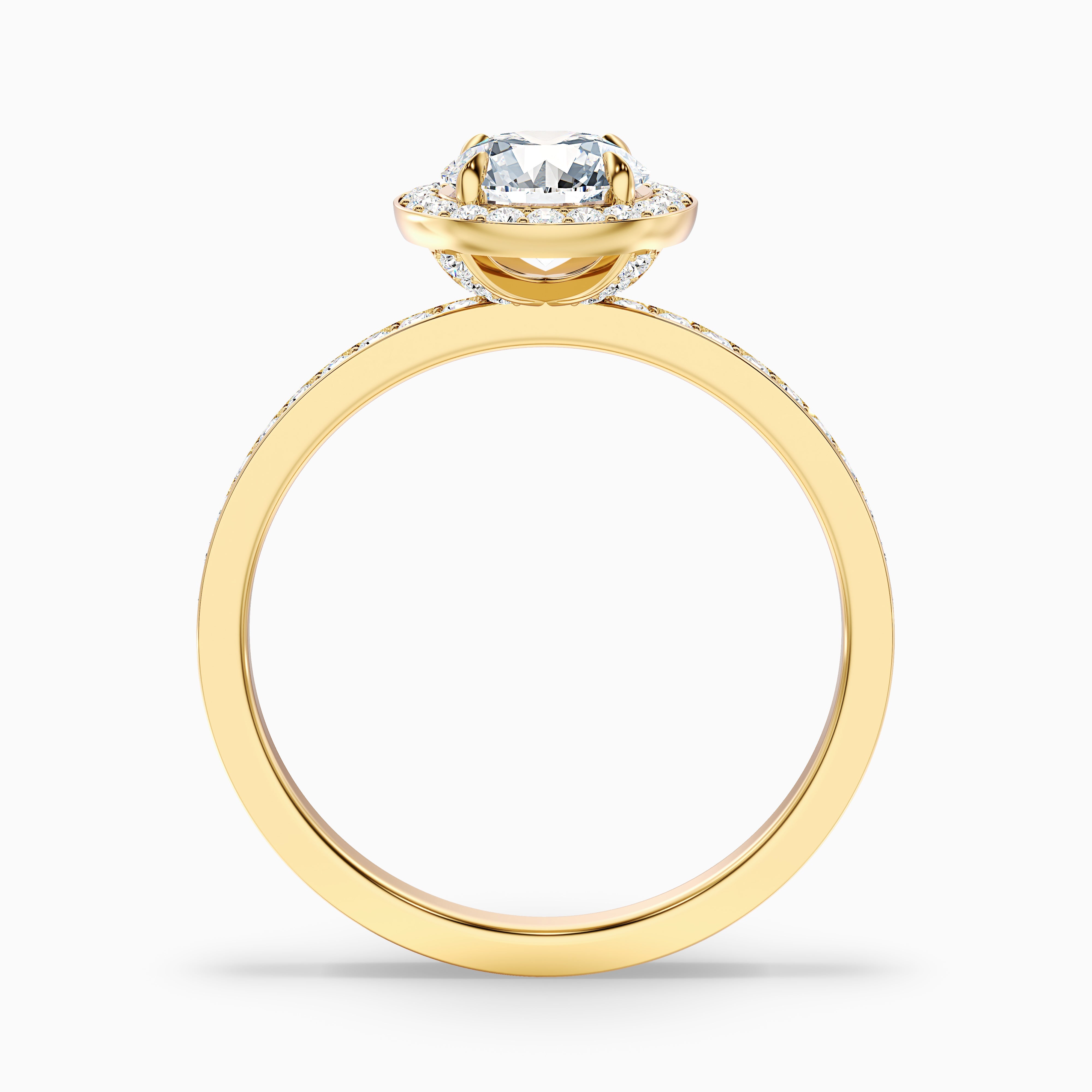 Mariana Round Halo Channel Set Moissanite Ring