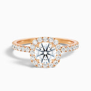 Mariella Round Pave Halo Moissanite Ring