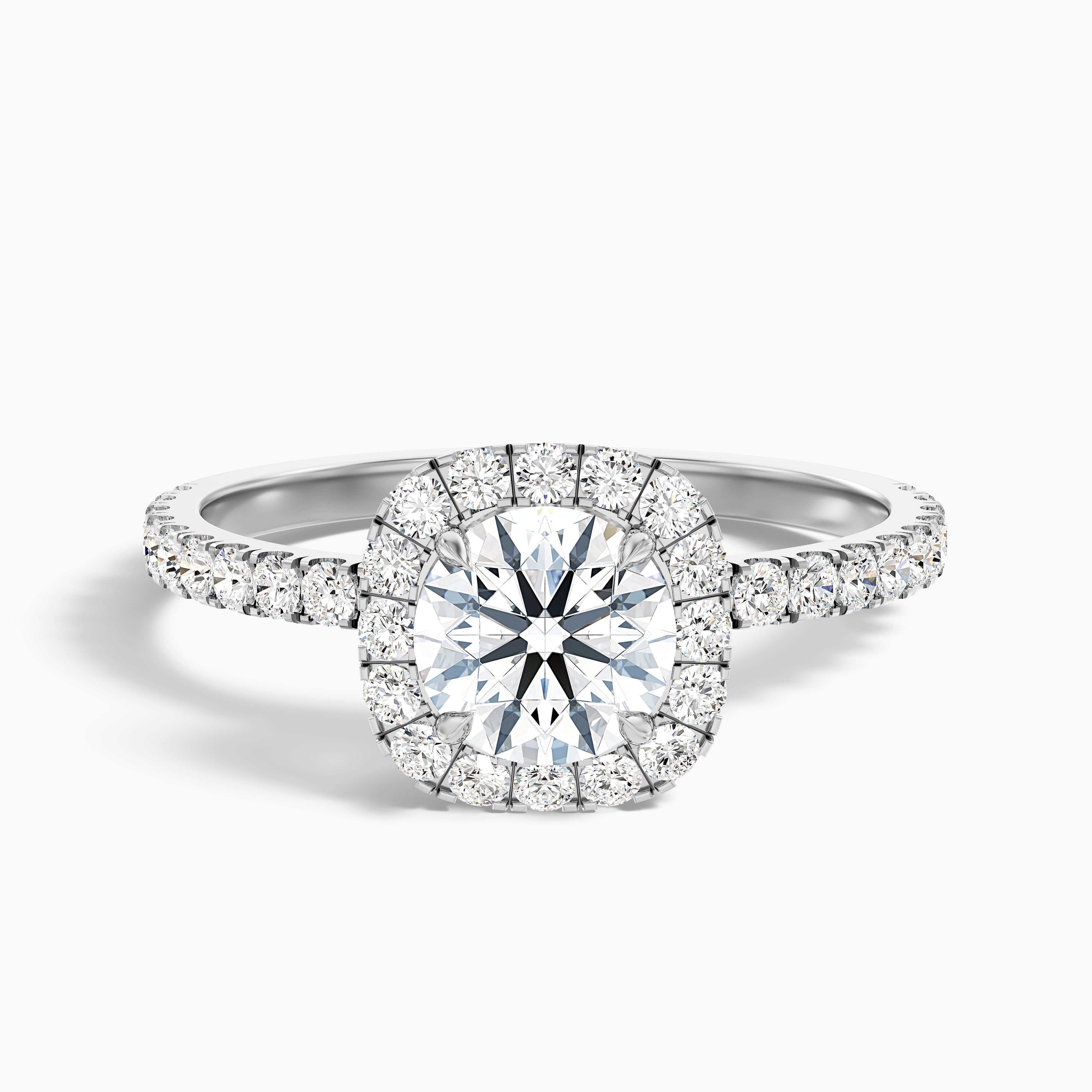 Mariella Round Pave Halo Moissanite Ring