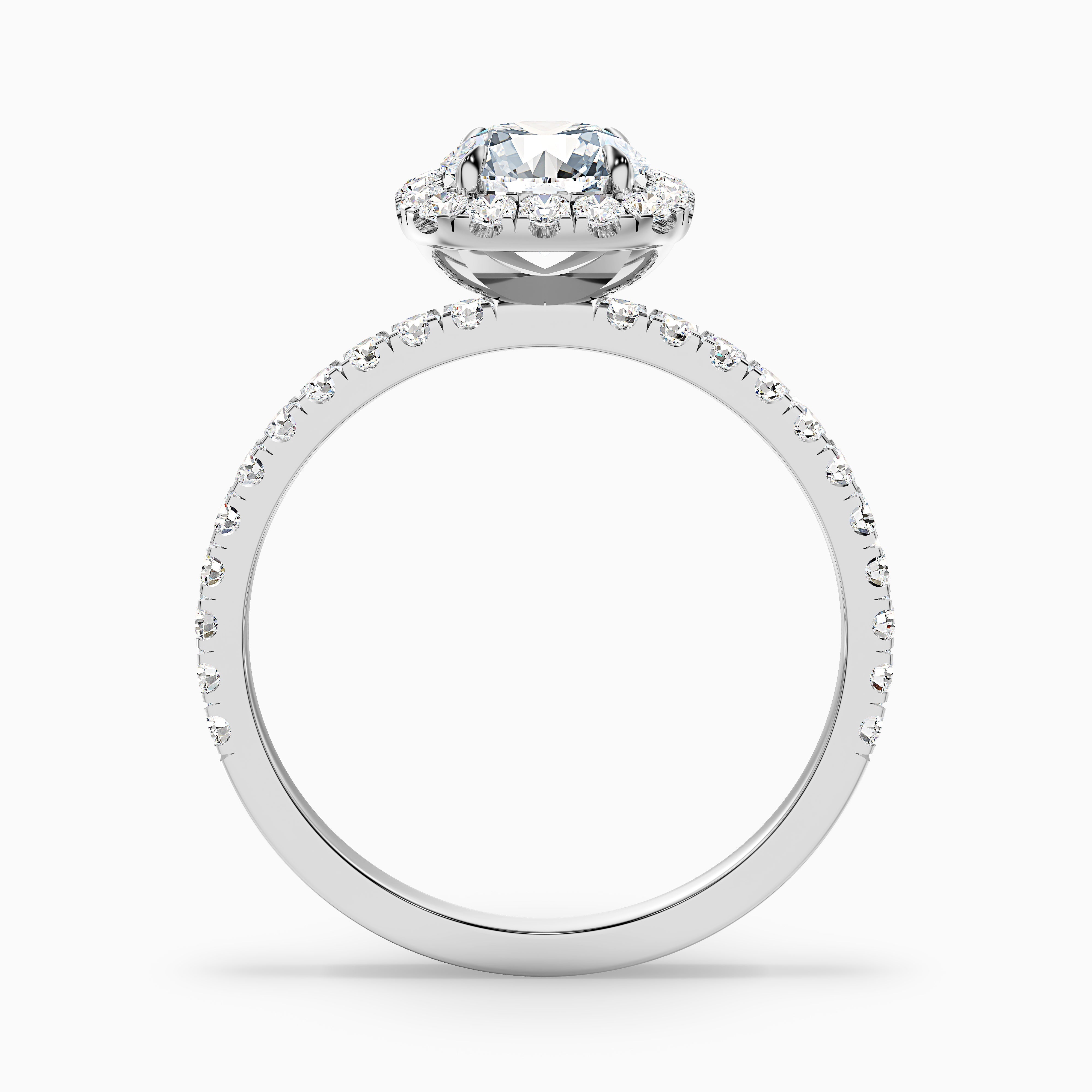 Mariella Round Pave Halo Moissanite Ring