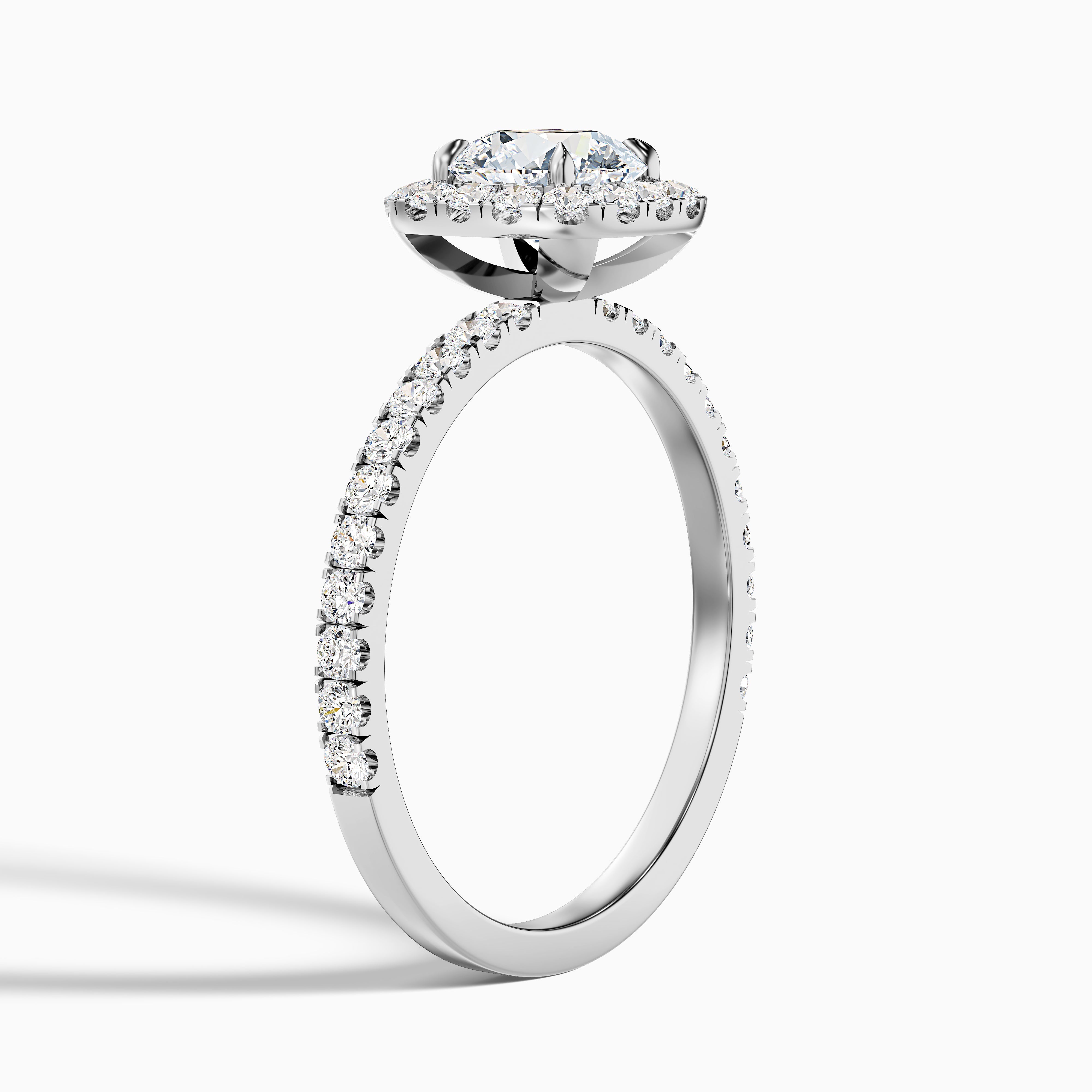 Mariella Round Pave Halo Moissanite Ring