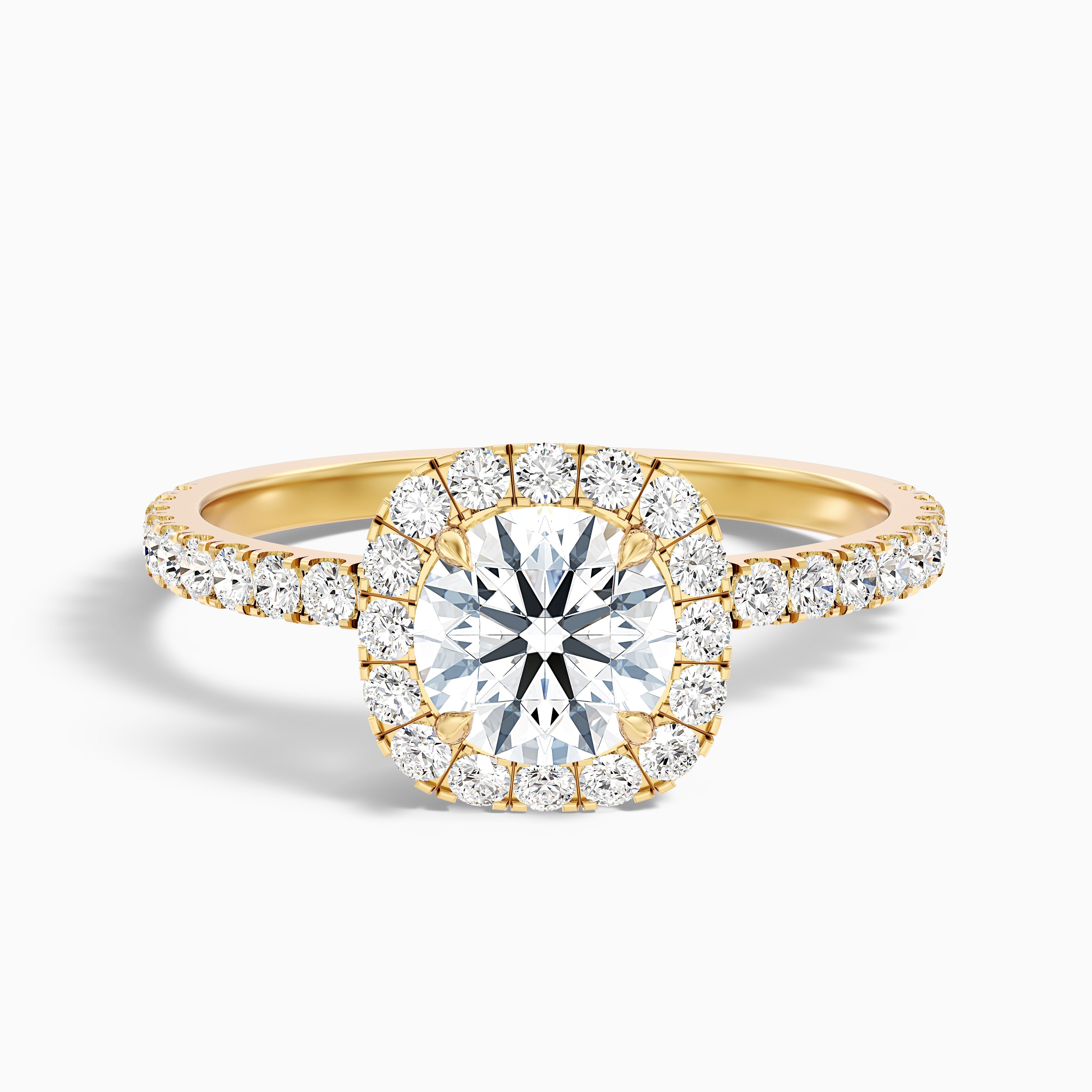 Mariella Round Pave Halo Moissanite Ring