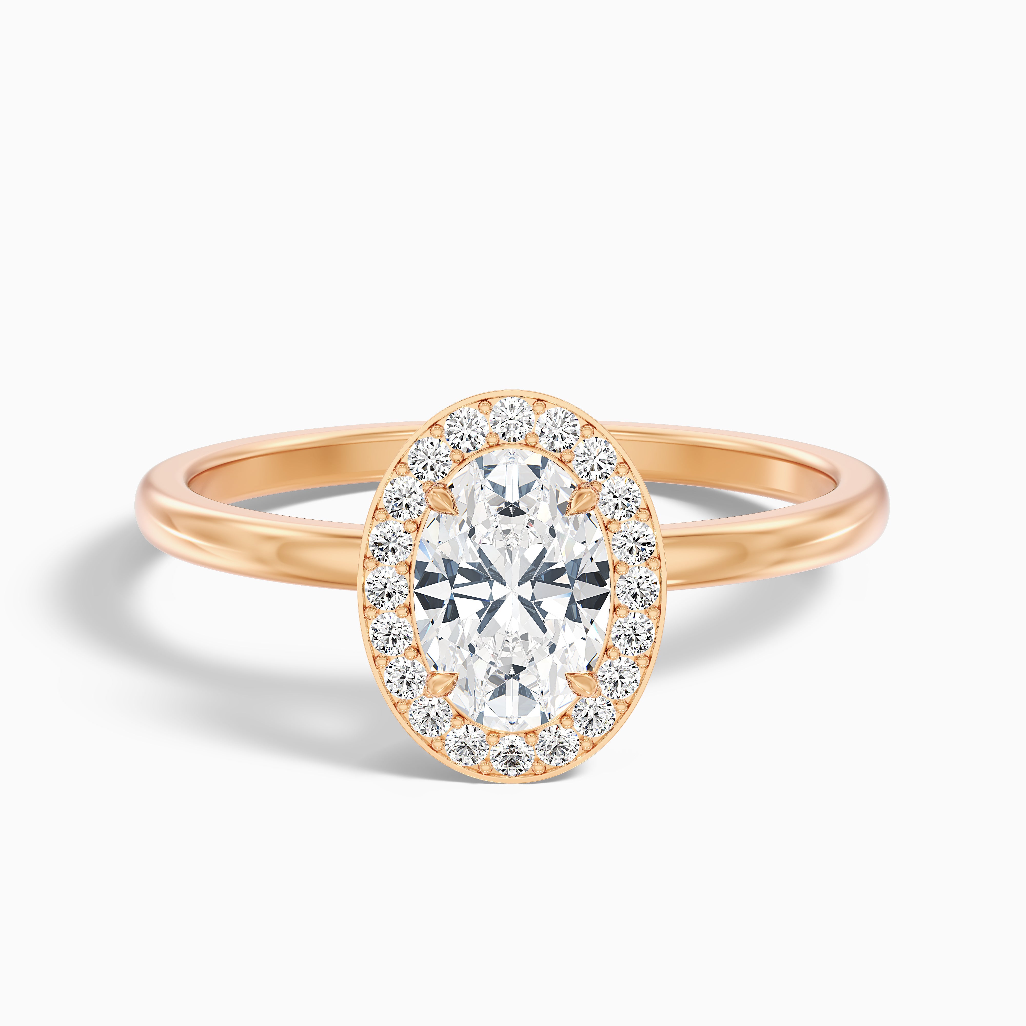 Marigold Oval Halo Moissanite Ring