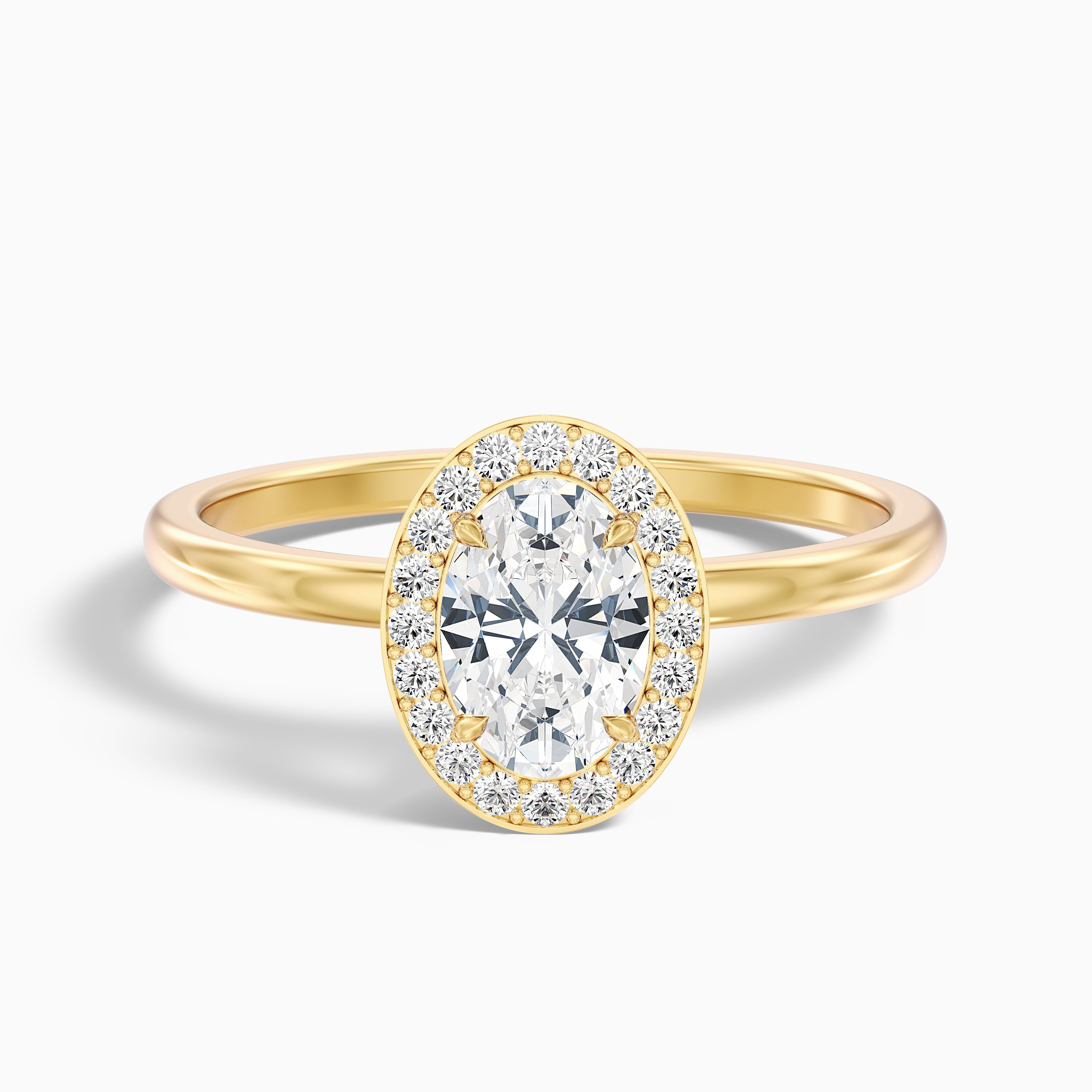 Marigold Oval Halo Moissanite Ring