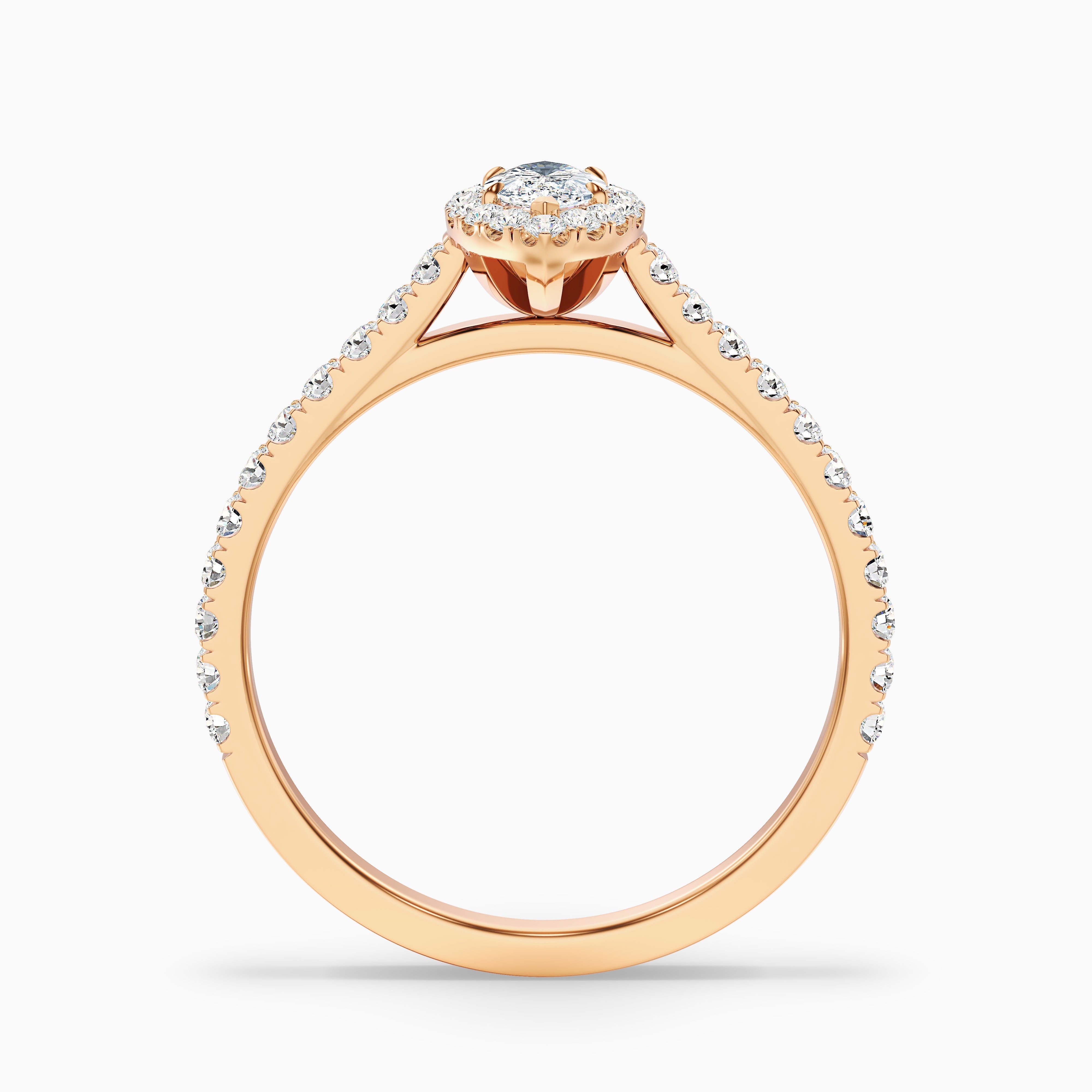 Marissa Marquise Pave Halo Moissanite Ring