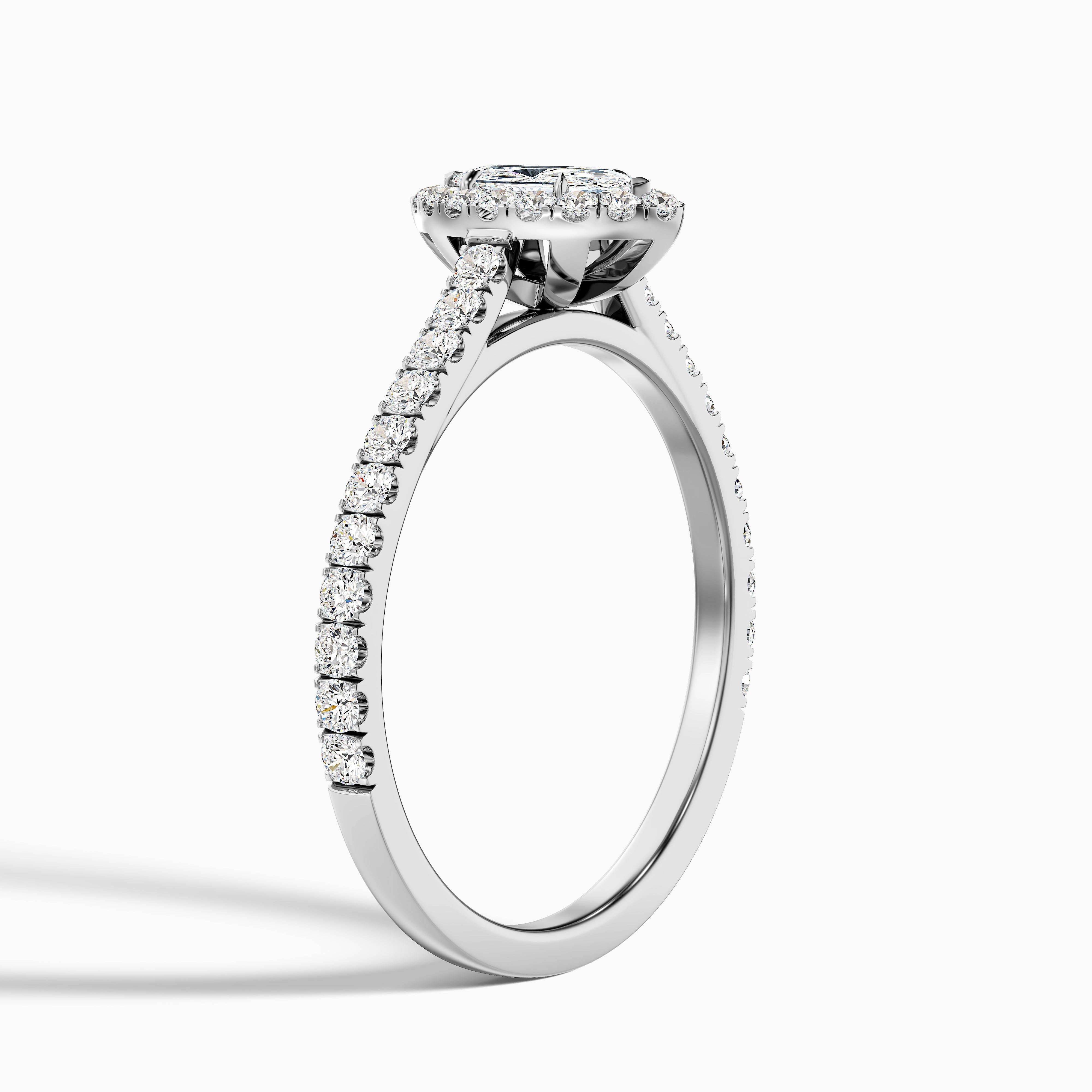 Marissa Marquise Pave Halo Moissanite Ring