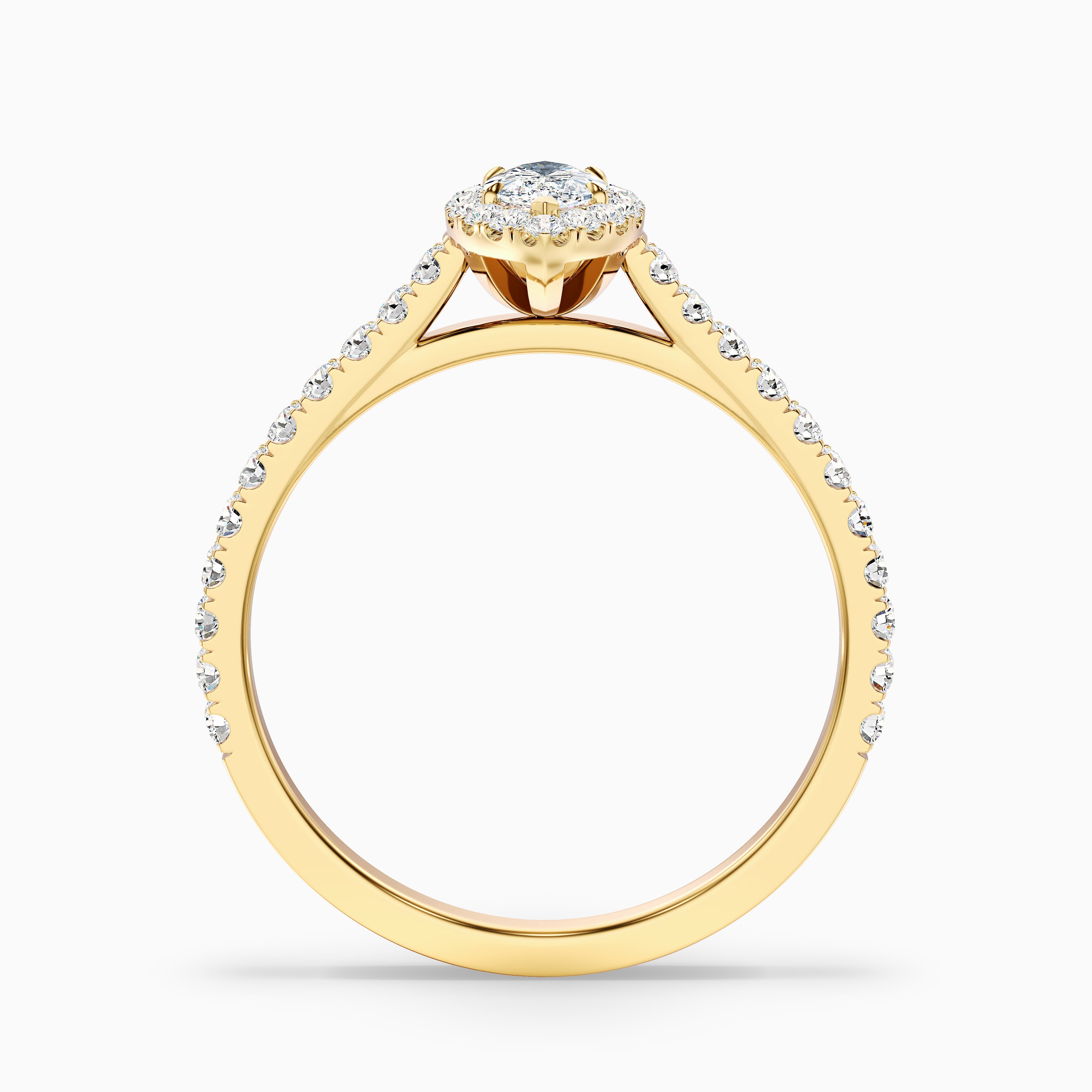Marissa Marquise Pave Halo Moissanite Ring