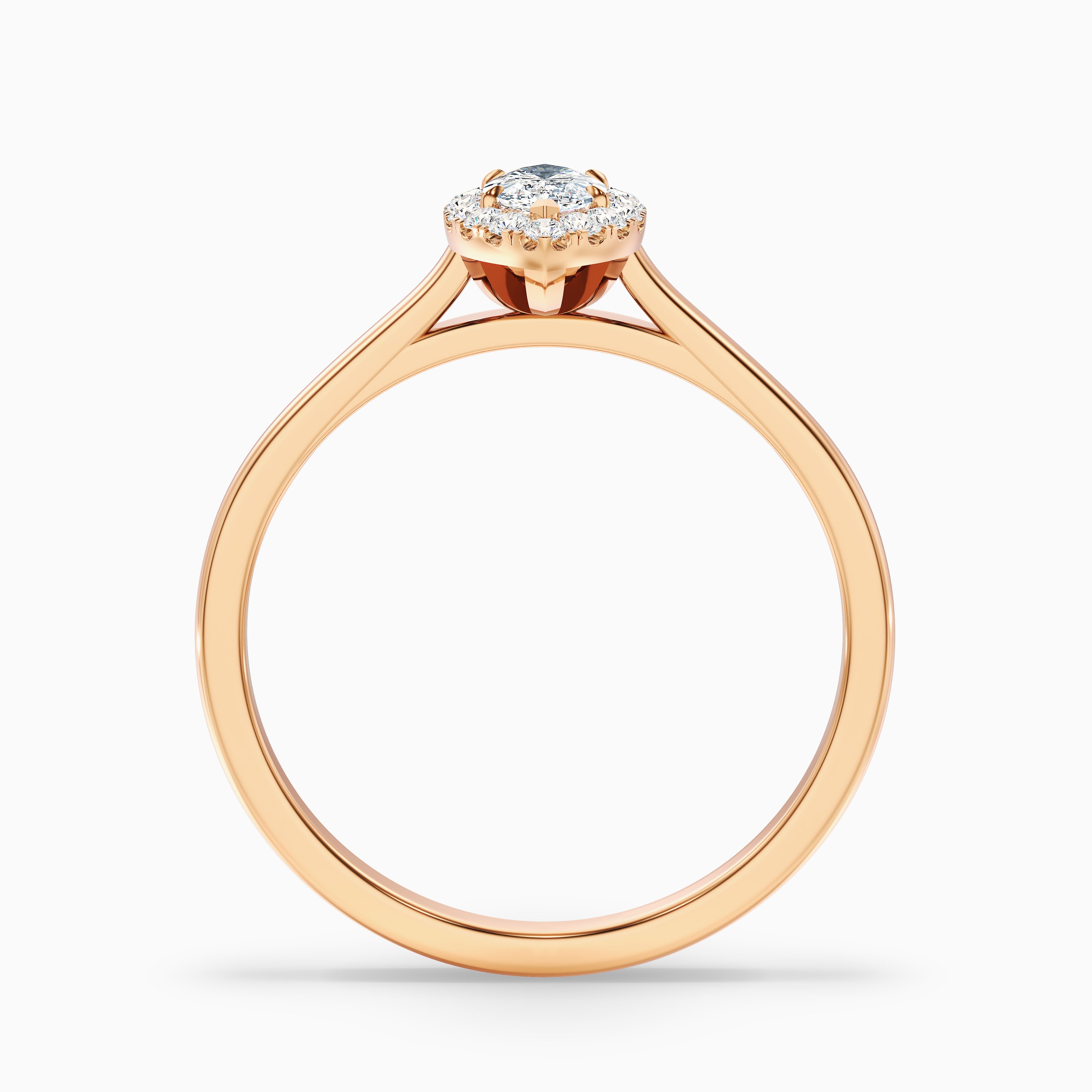 Melanie Marquise Halo Moissanite Ring