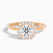 Melissa Round Halo Moissanite Engagement Ring