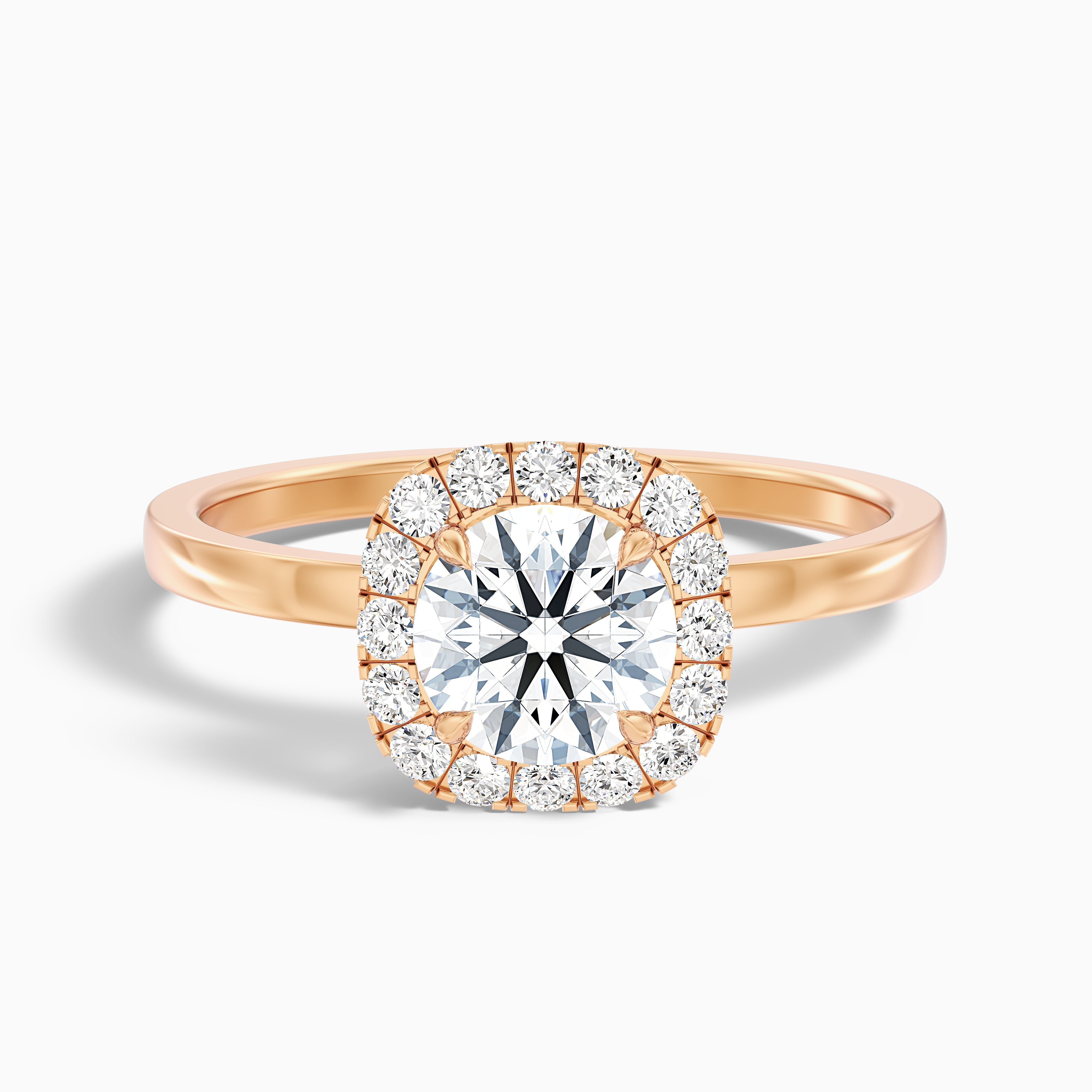 Melissa Round Halo Moissanite Engagement Ring