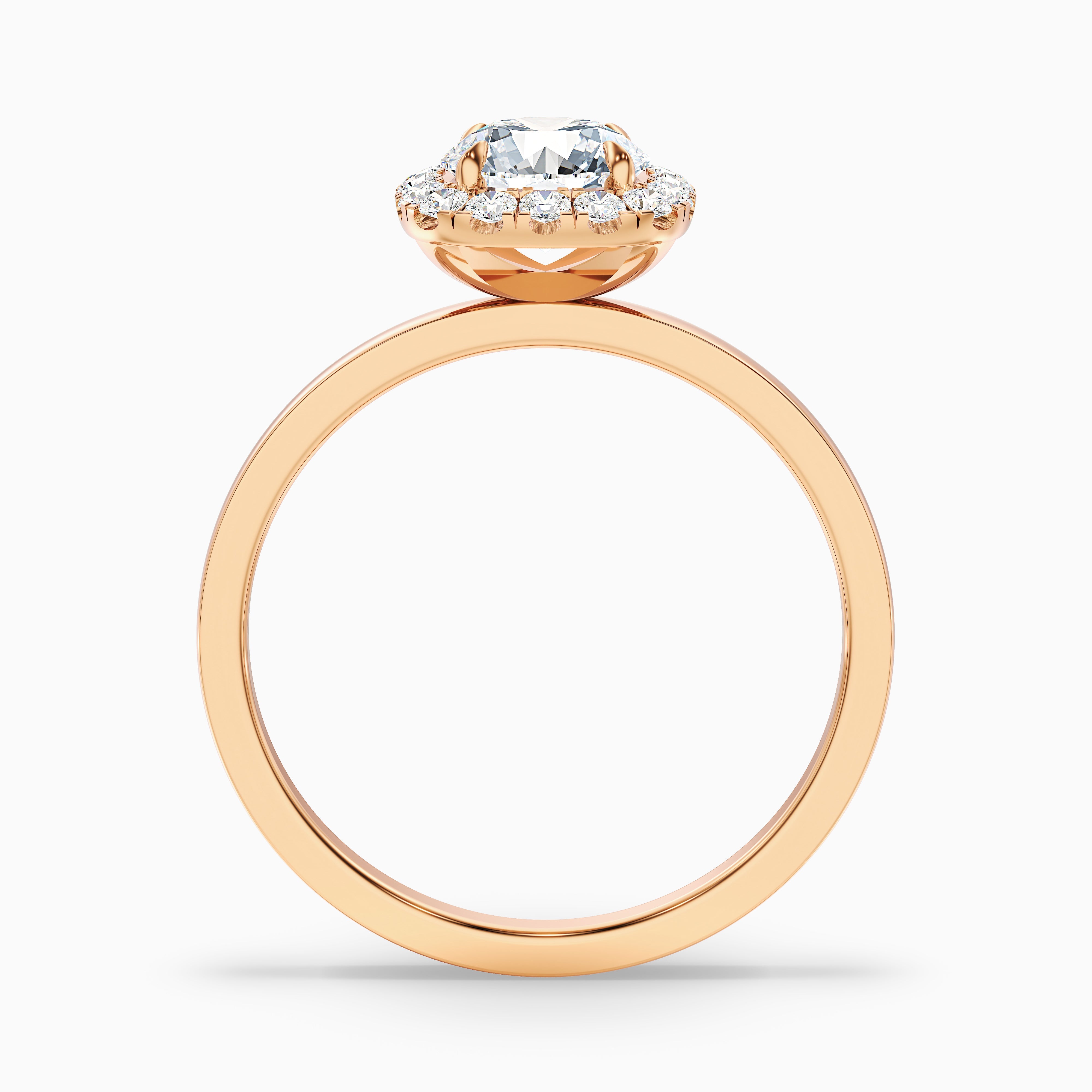 Melissa Round Halo Moissanite Engagement Ring