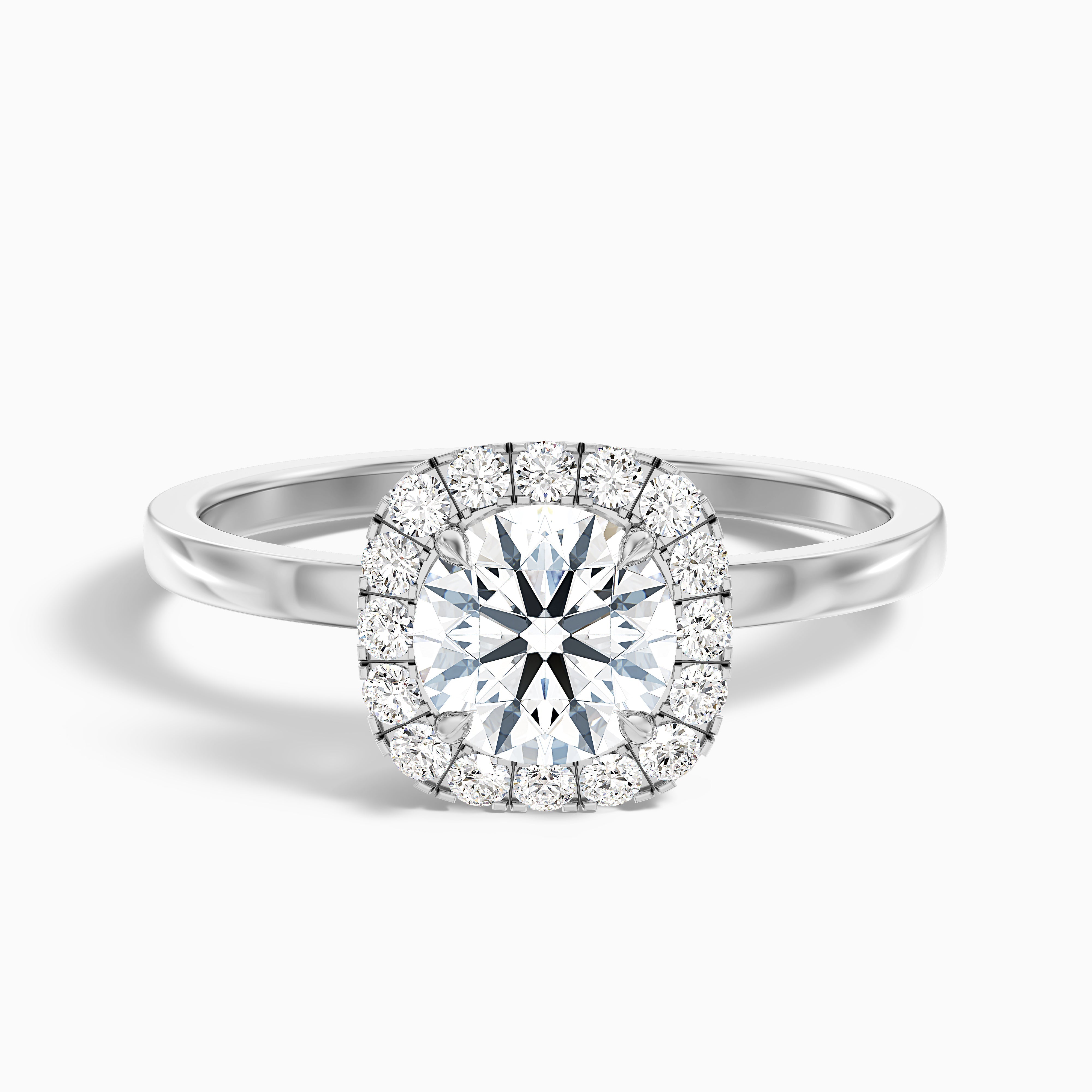 Melissa Round Halo Moissanite Engagement Ring