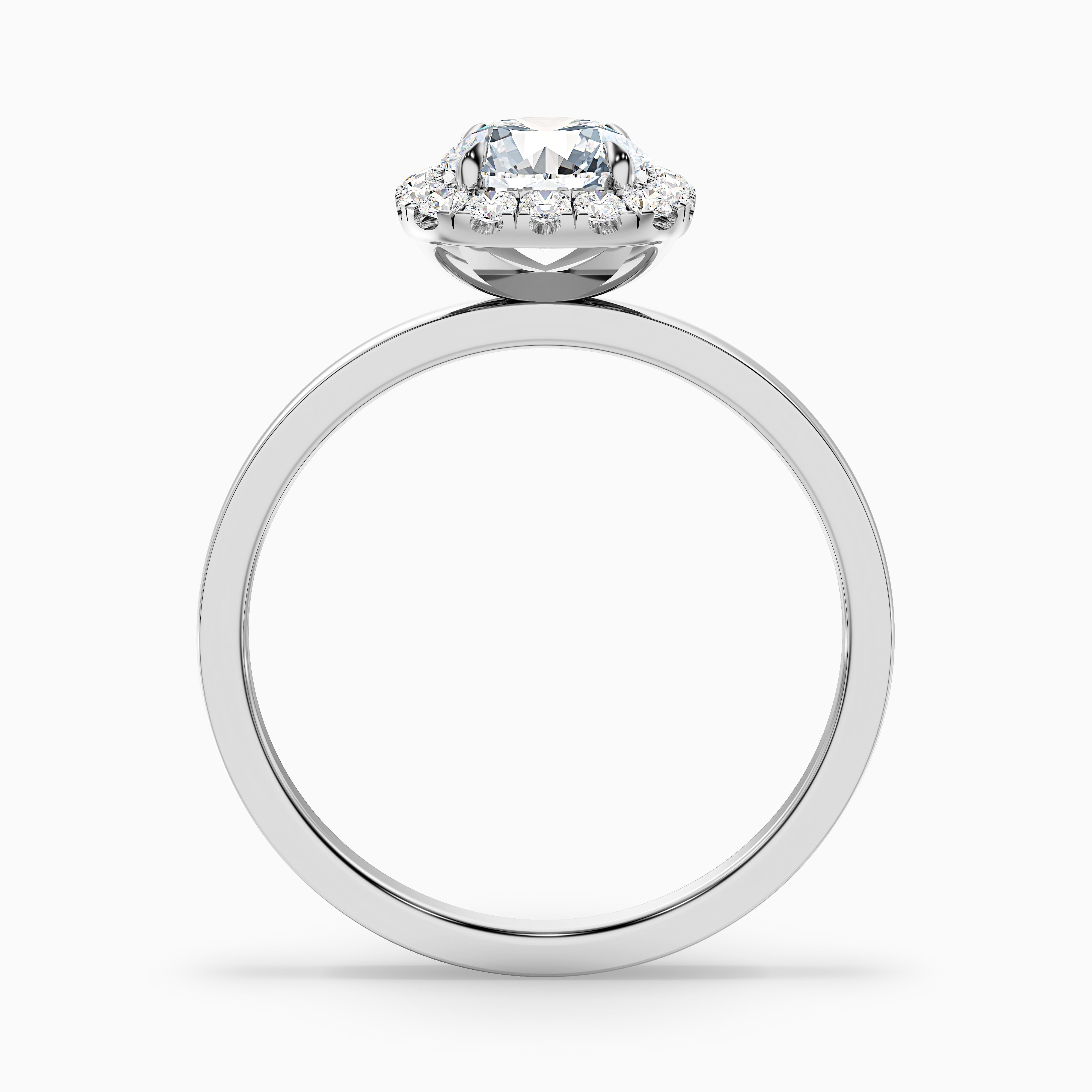 Melissa Round Halo Moissanite Engagement Ring