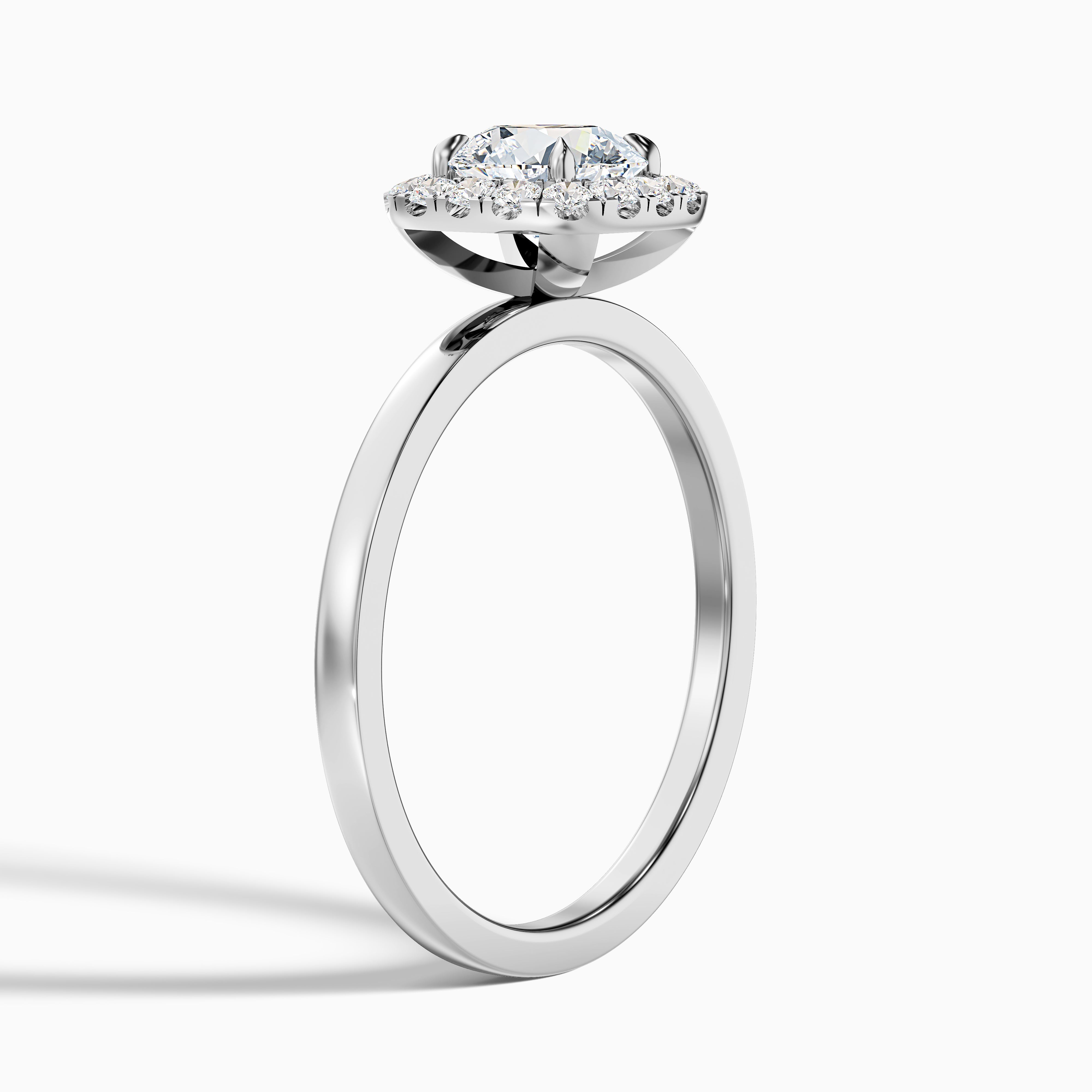 Melissa Round Halo Moissanite Engagement Ring