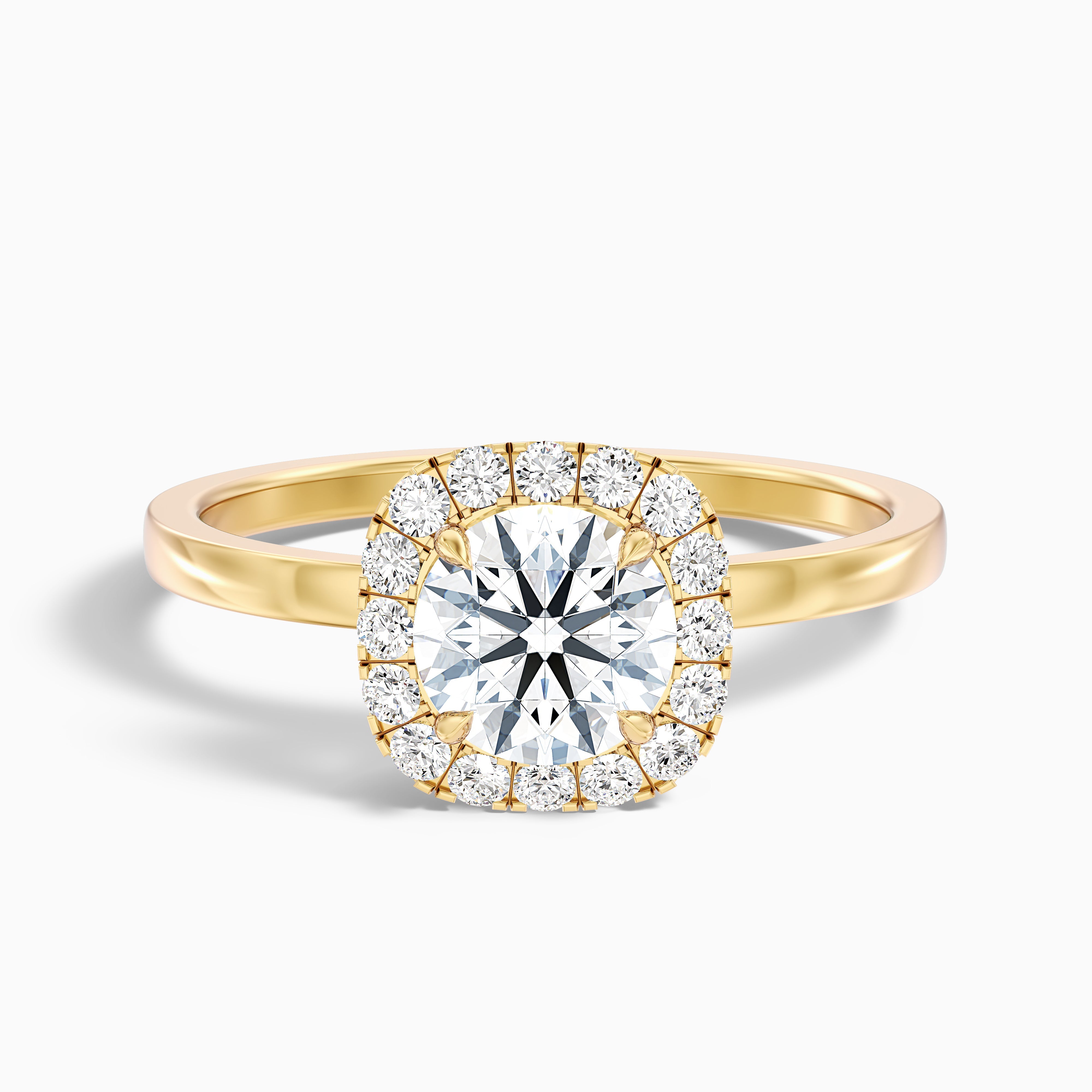 Melissa Round Halo Moissanite Engagement Ring