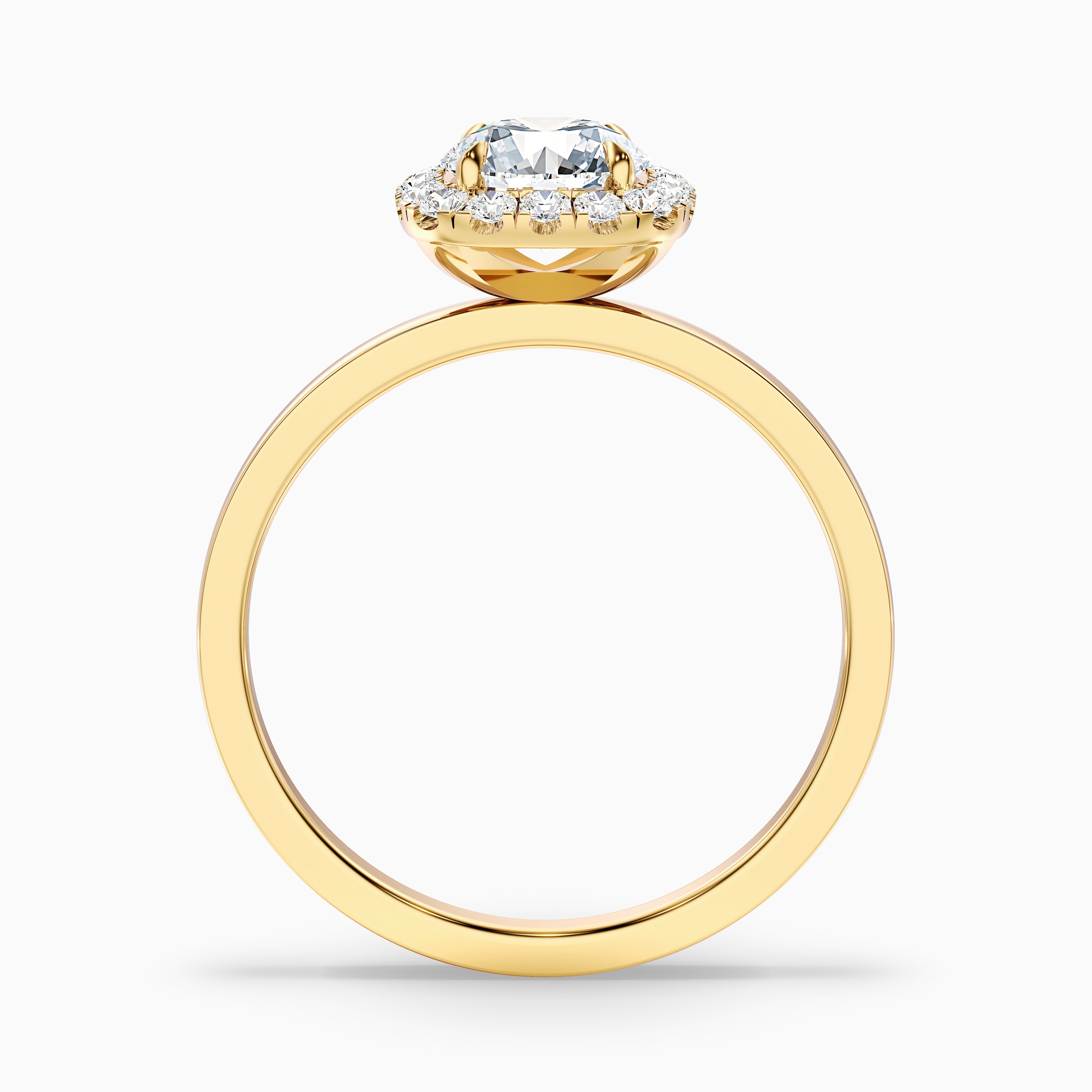Melissa Round Halo Moissanite Engagement Ring