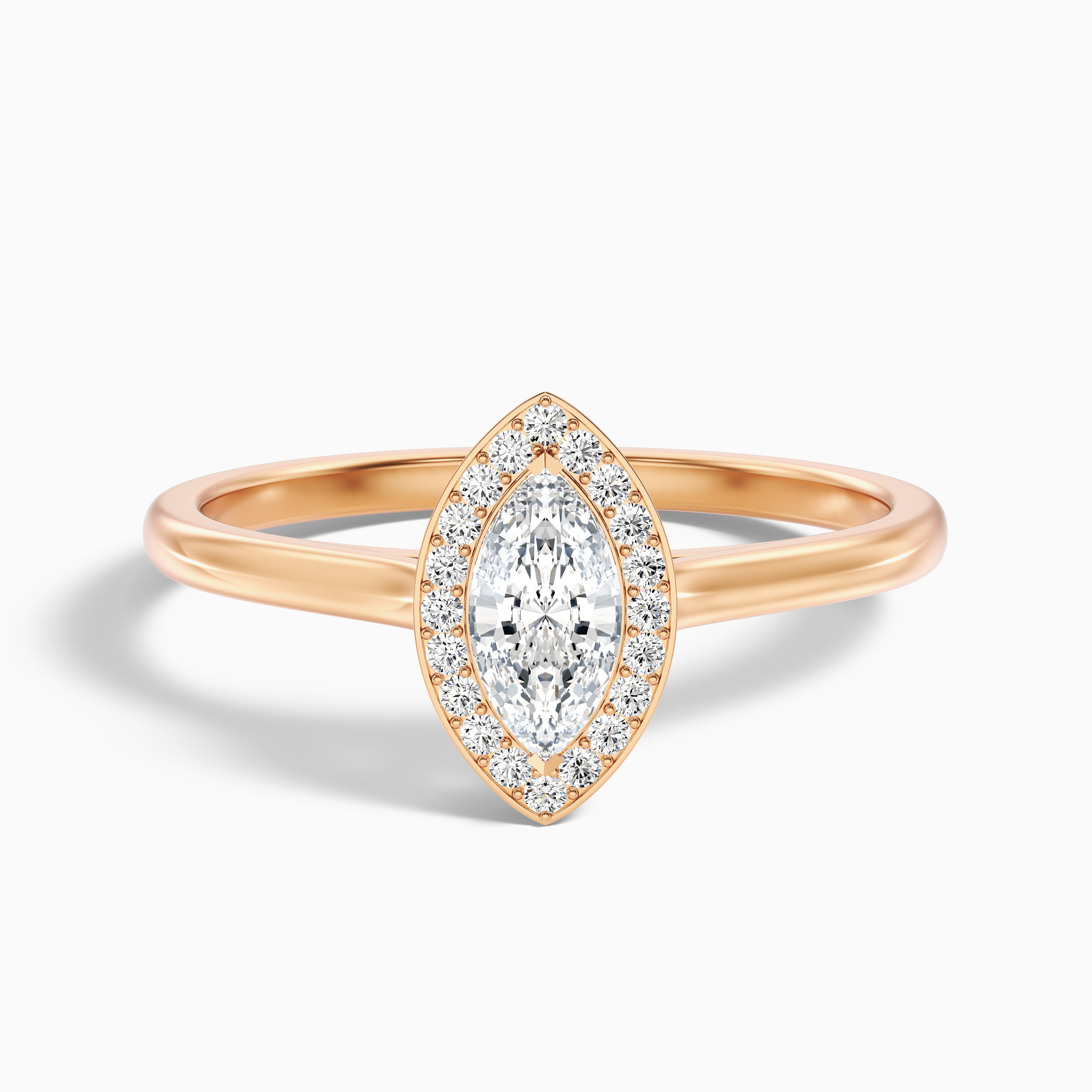 Michelle Marquise Halo Moissanite Ring