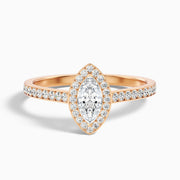 Natalie Marquise Halo Channel Set Moissanite Ring