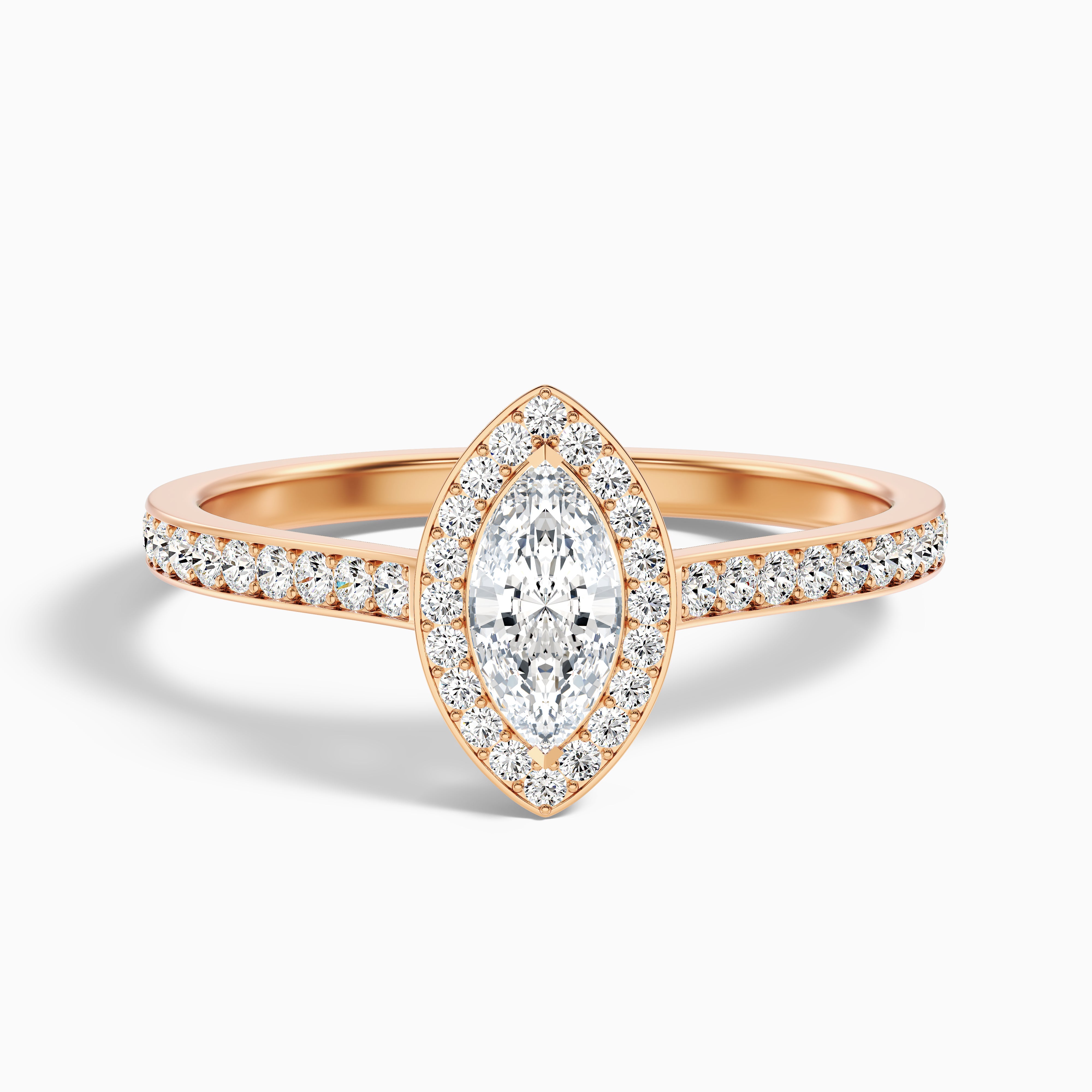 Natalie Marquise Halo Channel Set Moissanite Ring