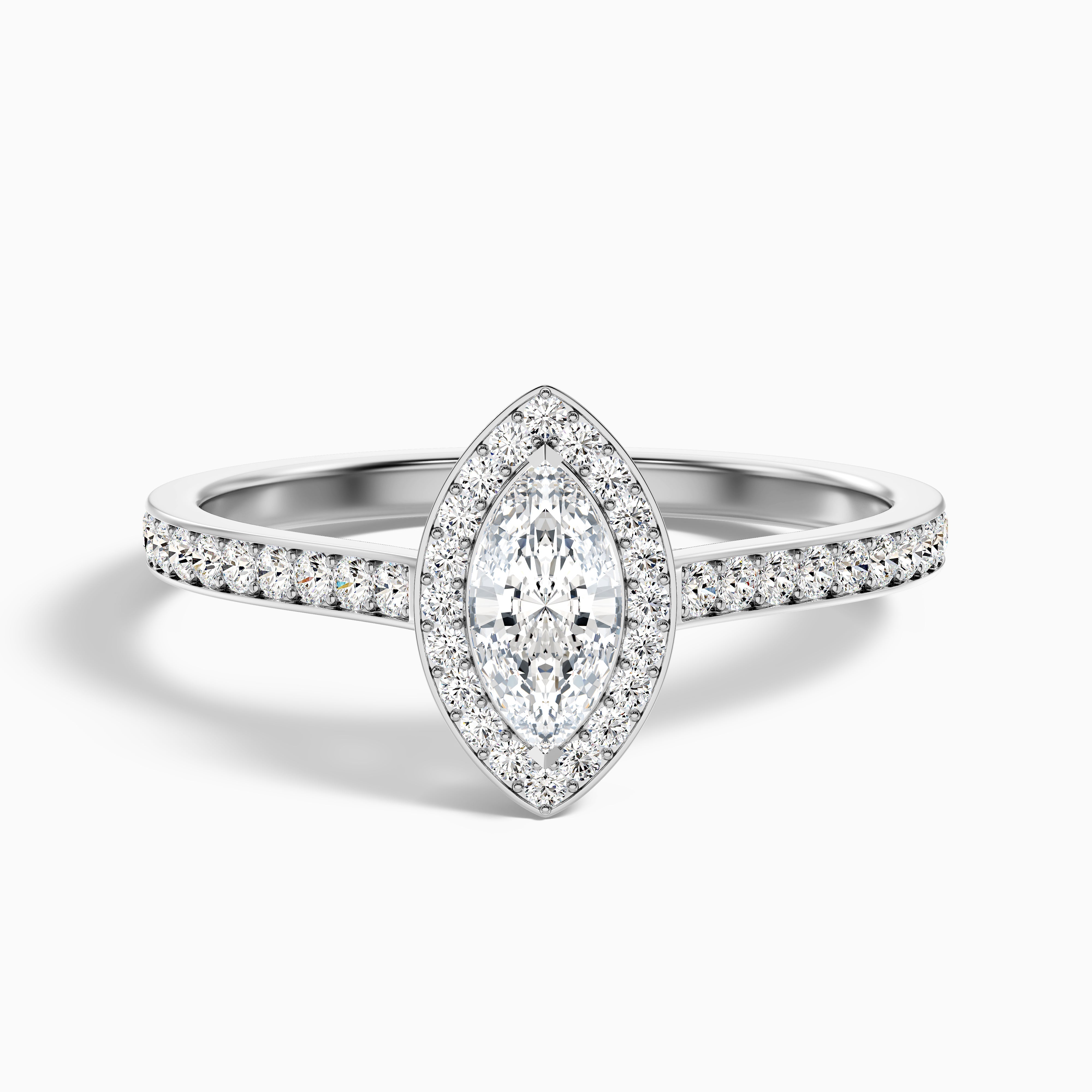 Natalie Marquise Halo Channel Set Moissanite Ring