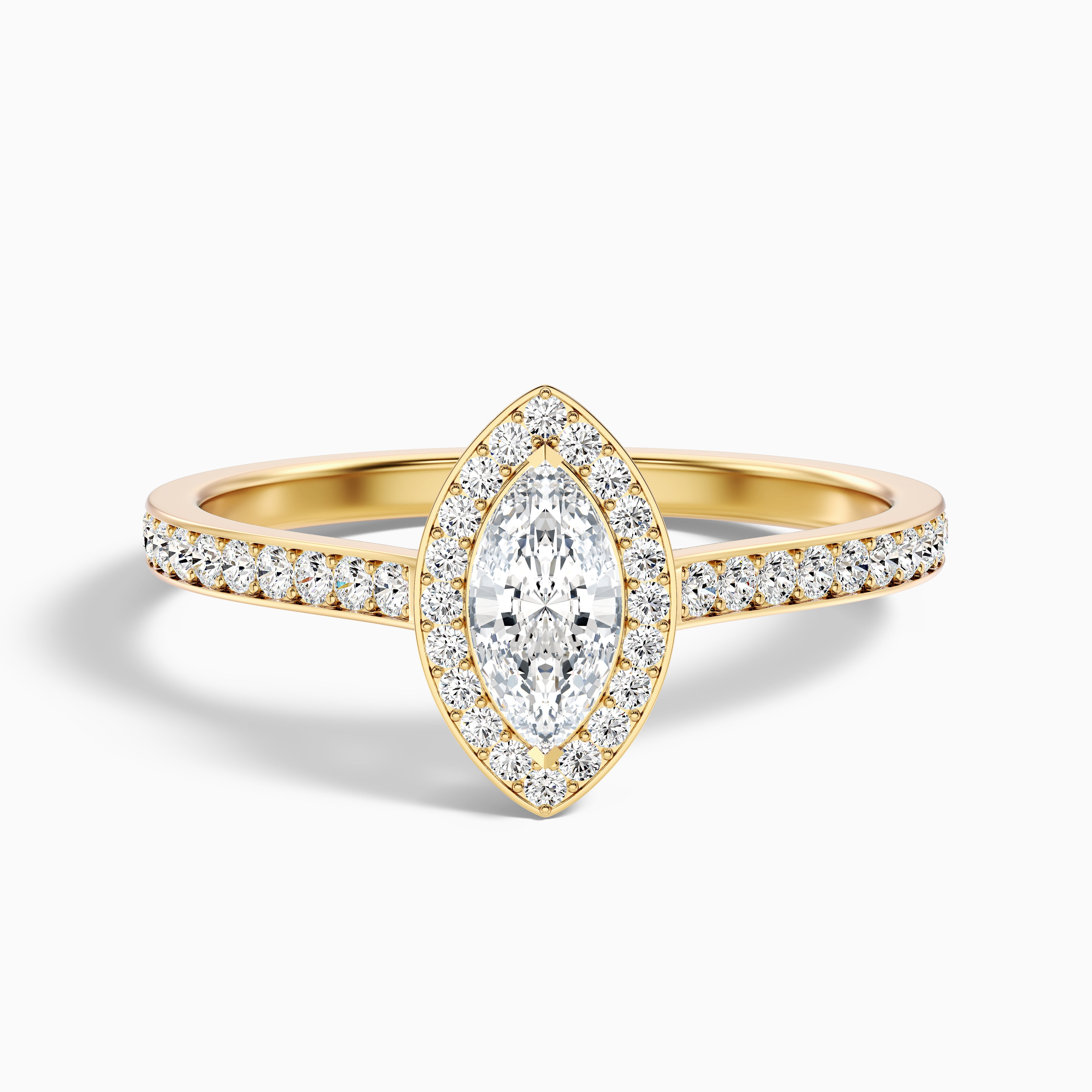 Natalie Marquise Halo Channel Set Moissanite Ring