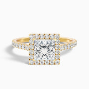 Octavia Princess Pave Halo Lab Grown Diamond Engagement Ring