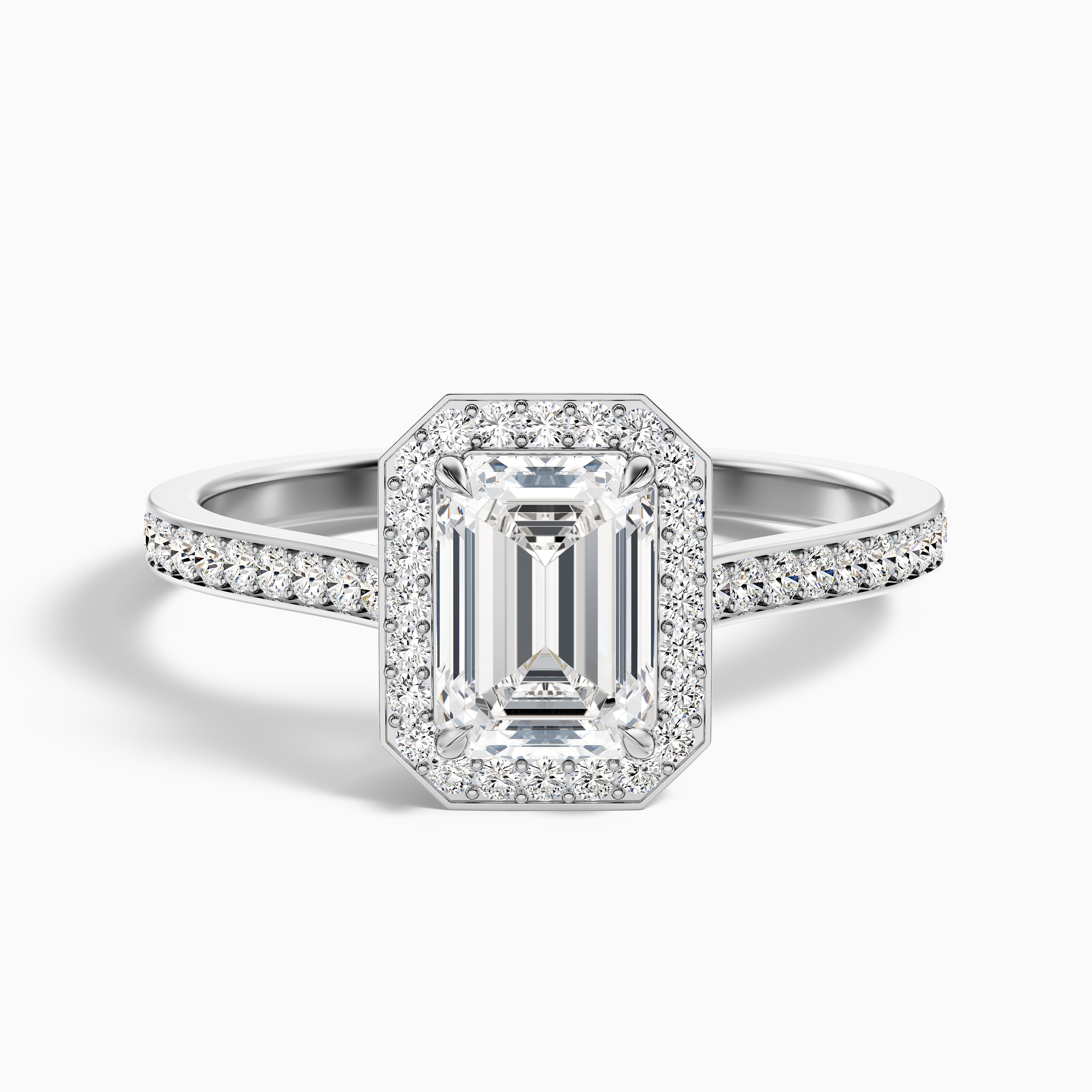 Odessa Emerald Halo Channel Set Moissanite Ring
